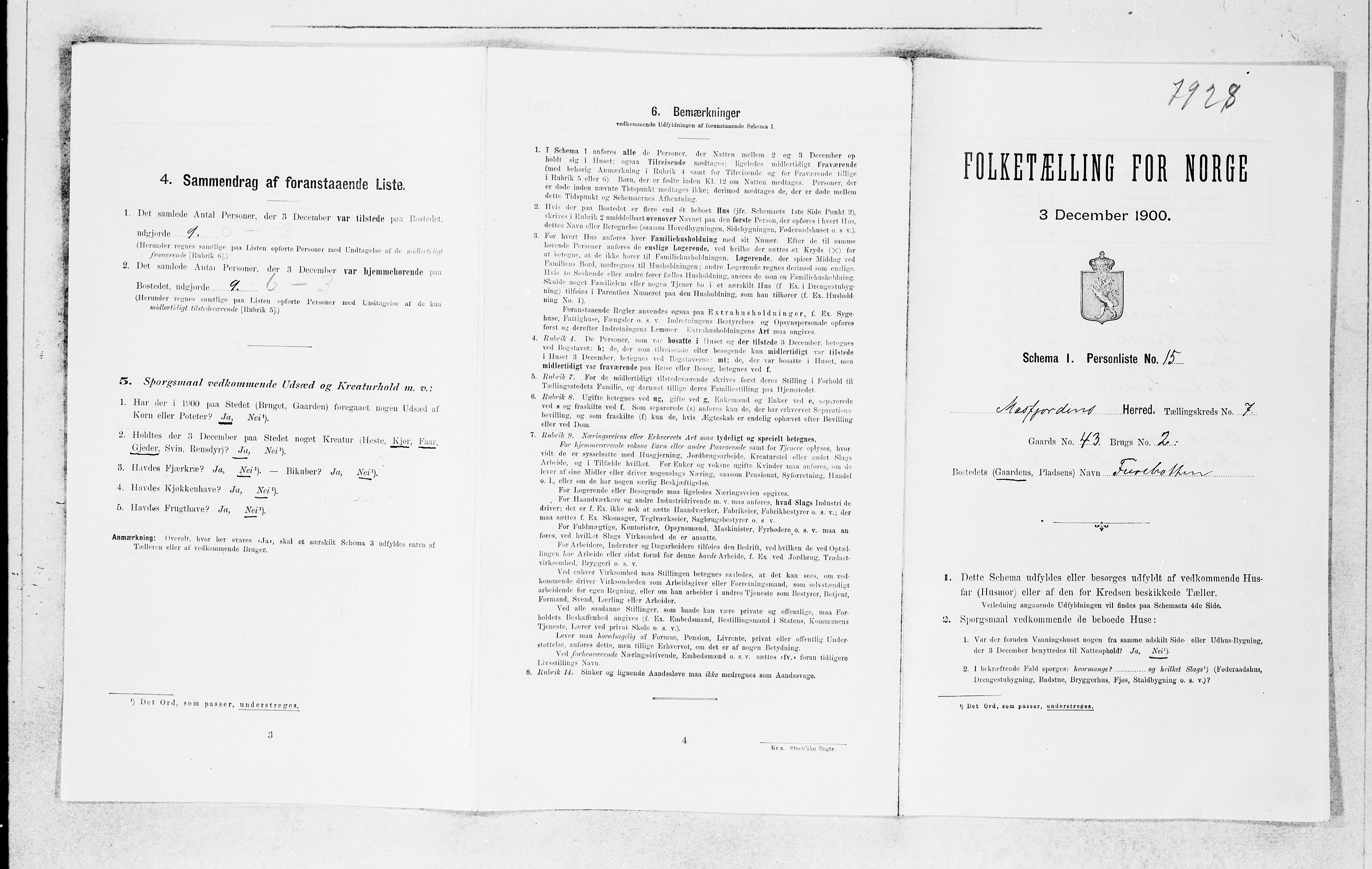 SAB, 1900 census for Masfjorden, 1900, p. 511