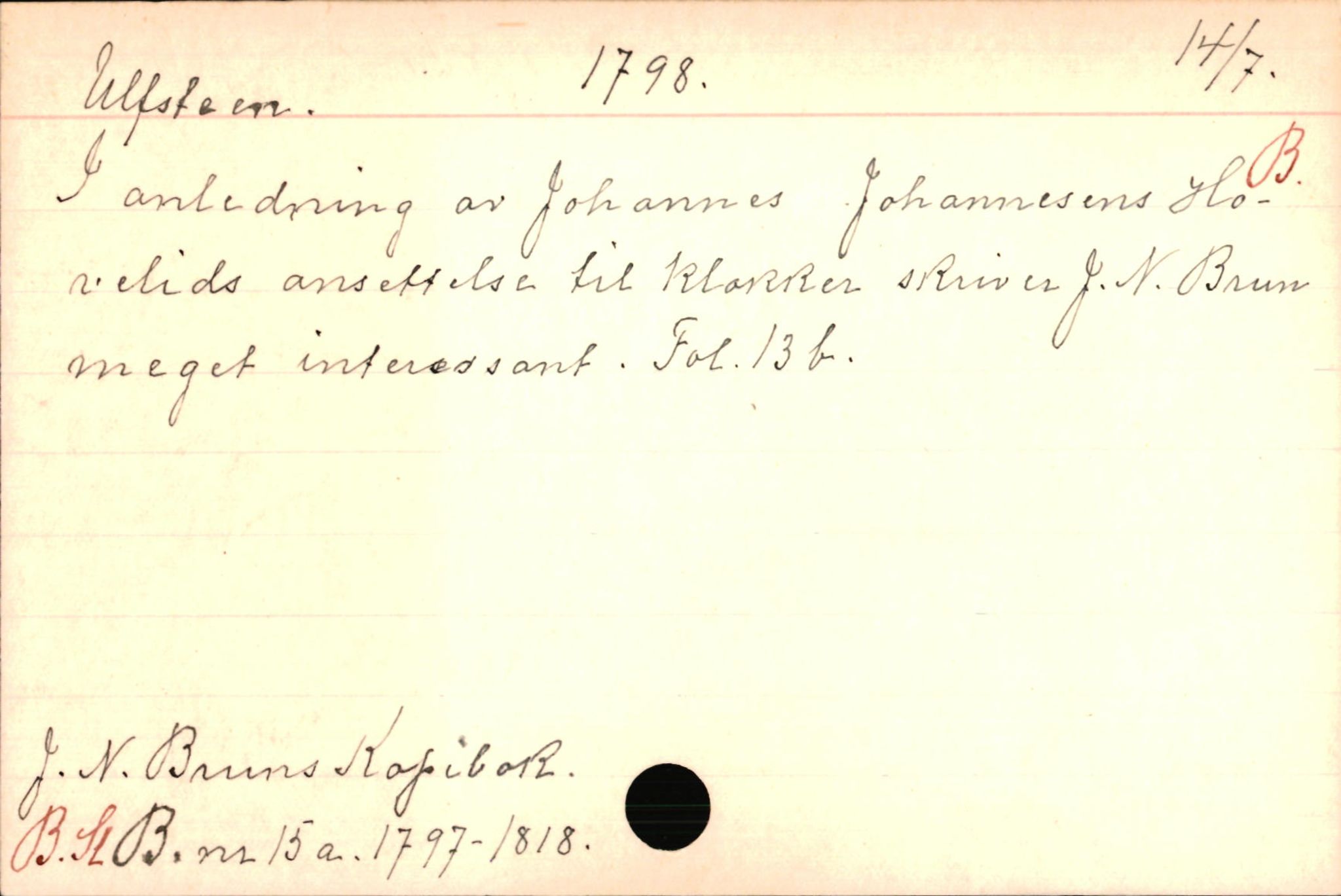 Haugen, Johannes - lærer, SAB/SAB/PA-0036/01/L0001: Om klokkere og lærere, 1521-1904, p. 10595