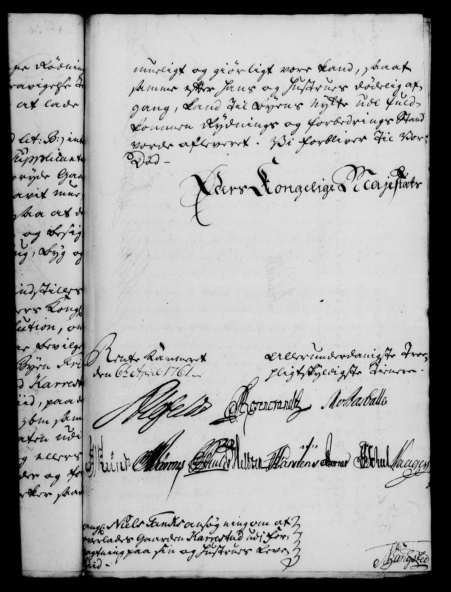 Rentekammeret, Kammerkanselliet, RA/EA-3111/G/Gf/Gfa/L0043: Norsk relasjons- og resolusjonsprotokoll (merket RK 52.43), 1761, p. 152