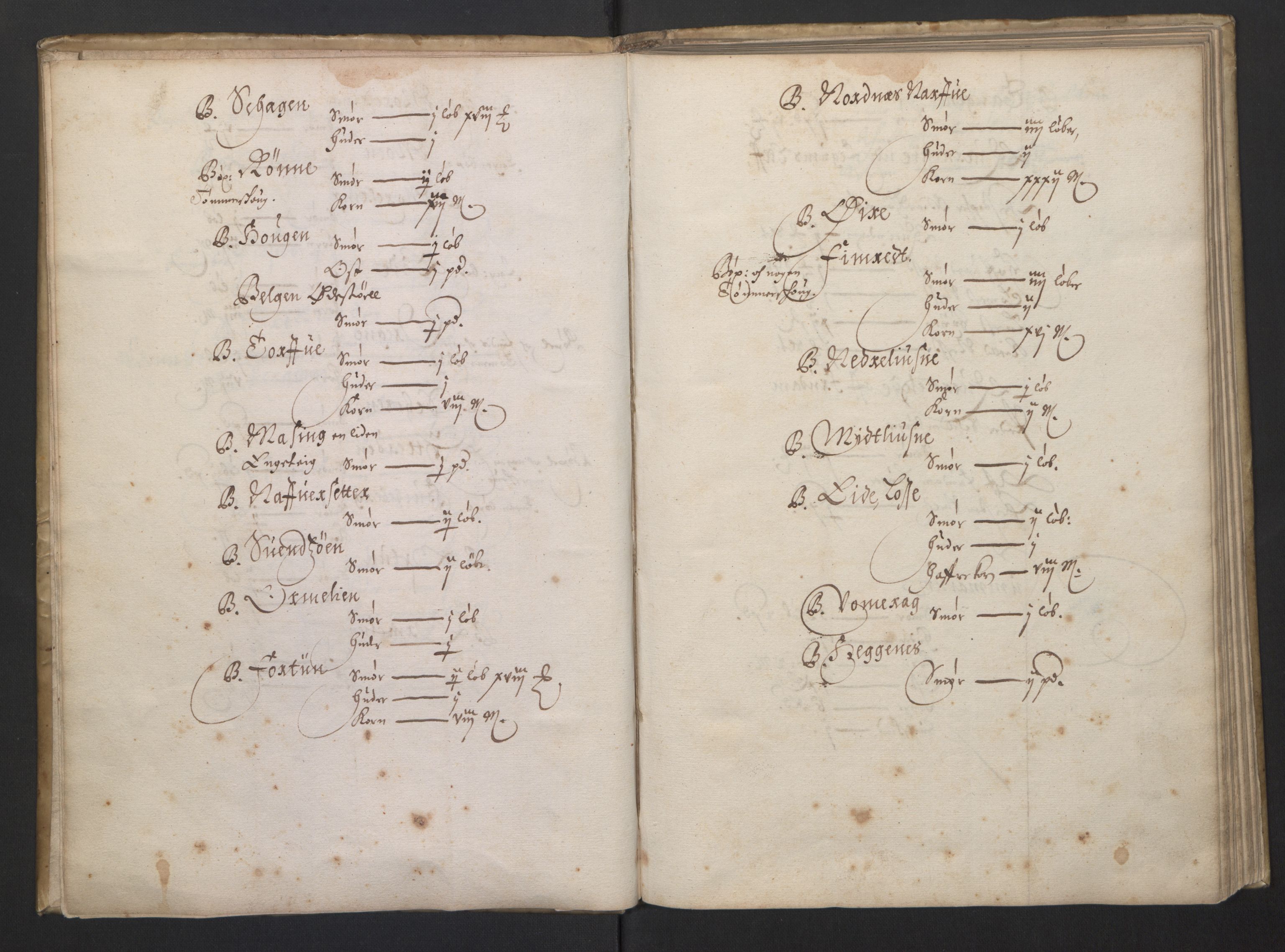 Rentekammeret inntil 1814, Realistisk ordnet avdeling, RA/EA-4070/L/L0026/0004: Bergen lagdømme: / Jordebok over adelens odels- og pantegods, 1661