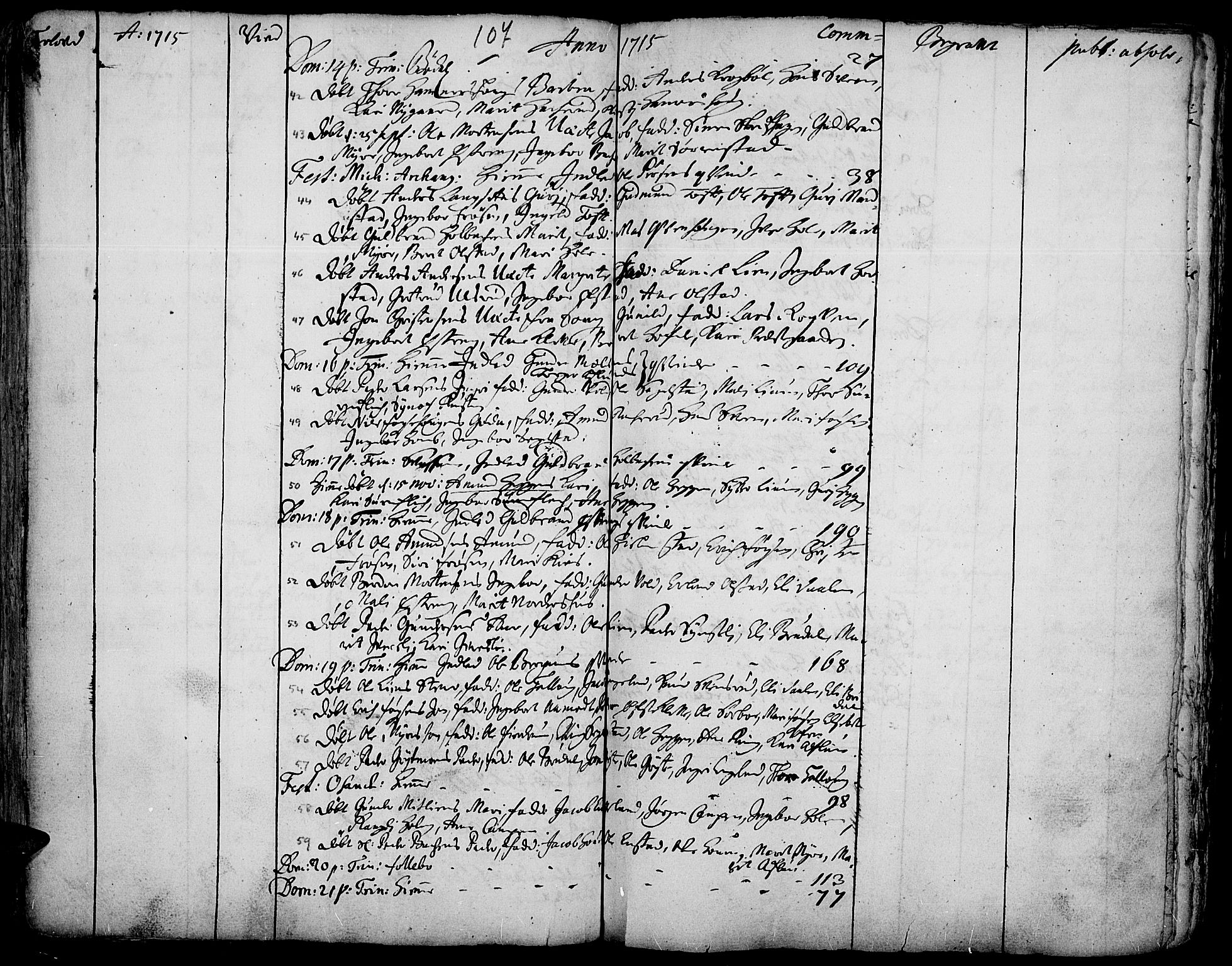 Gausdal prestekontor, AV/SAH-PREST-090/H/Ha/Haa/L0001: Parish register (official) no. 1, 1693-1728, p. 107