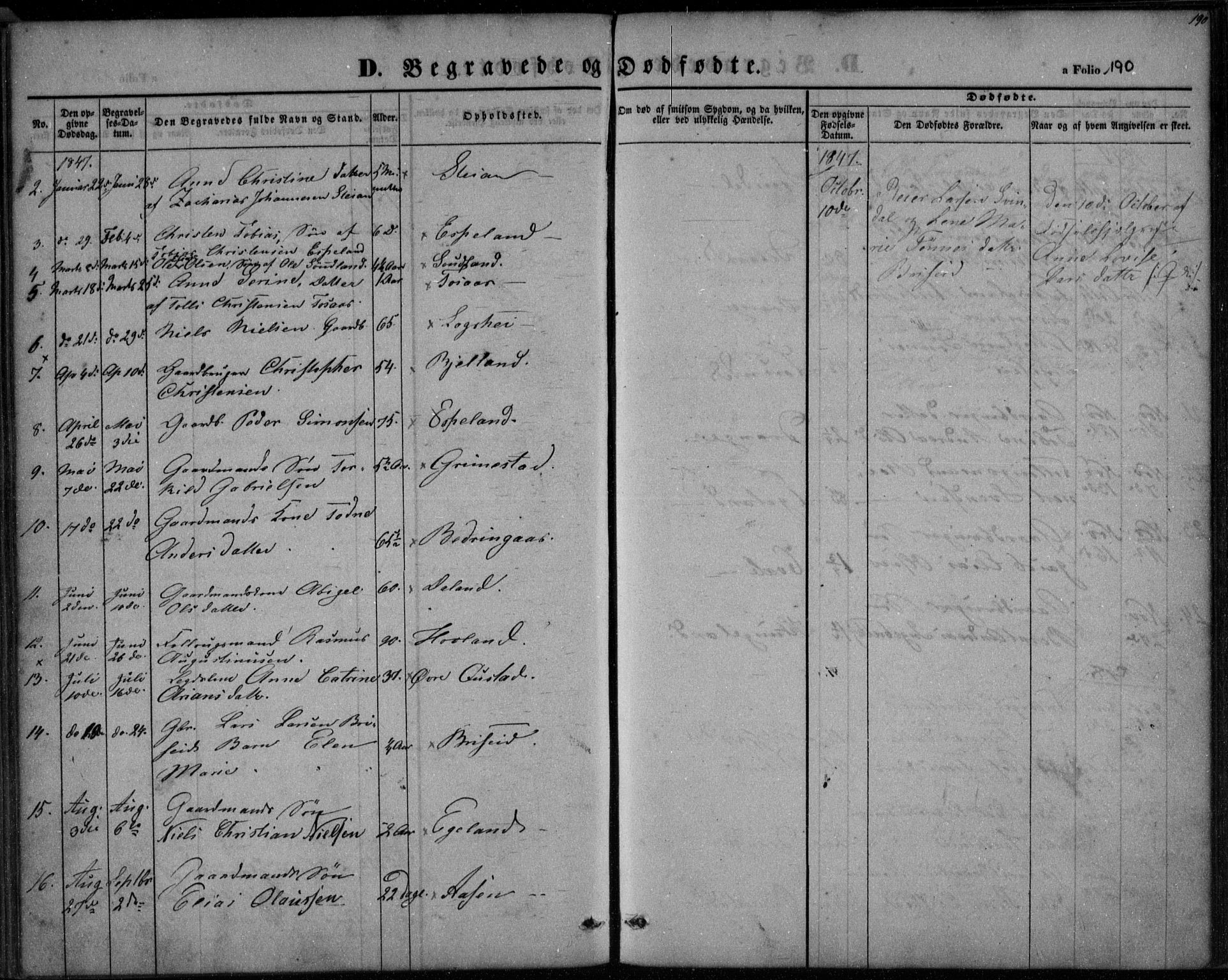 Herad sokneprestkontor, AV/SAK-1111-0018/F/Fa/Faa/L0004: Parish register (official) no. A 4, 1844-1853, p. 190