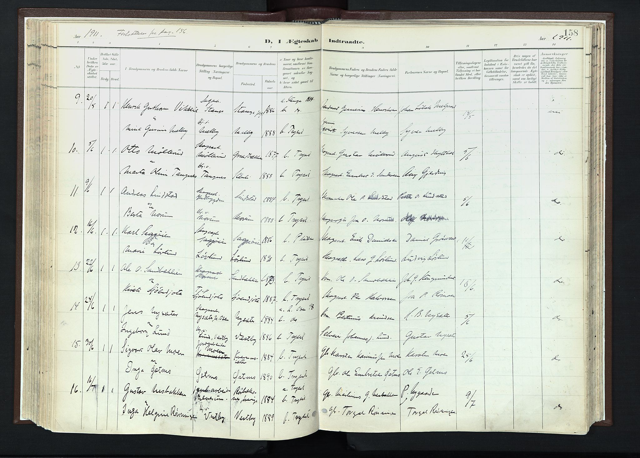 Trysil prestekontor, AV/SAH-PREST-046/H/Ha/Haa/L0013: Parish register (official) no. 13, 1898-1911, p. 158