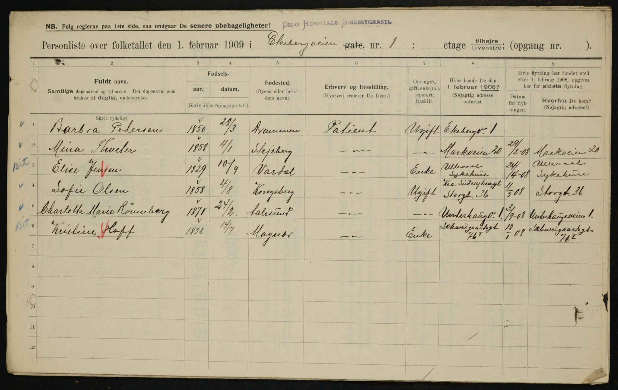 OBA, Municipal Census 1909 for Kristiania, 1909, p. 18169