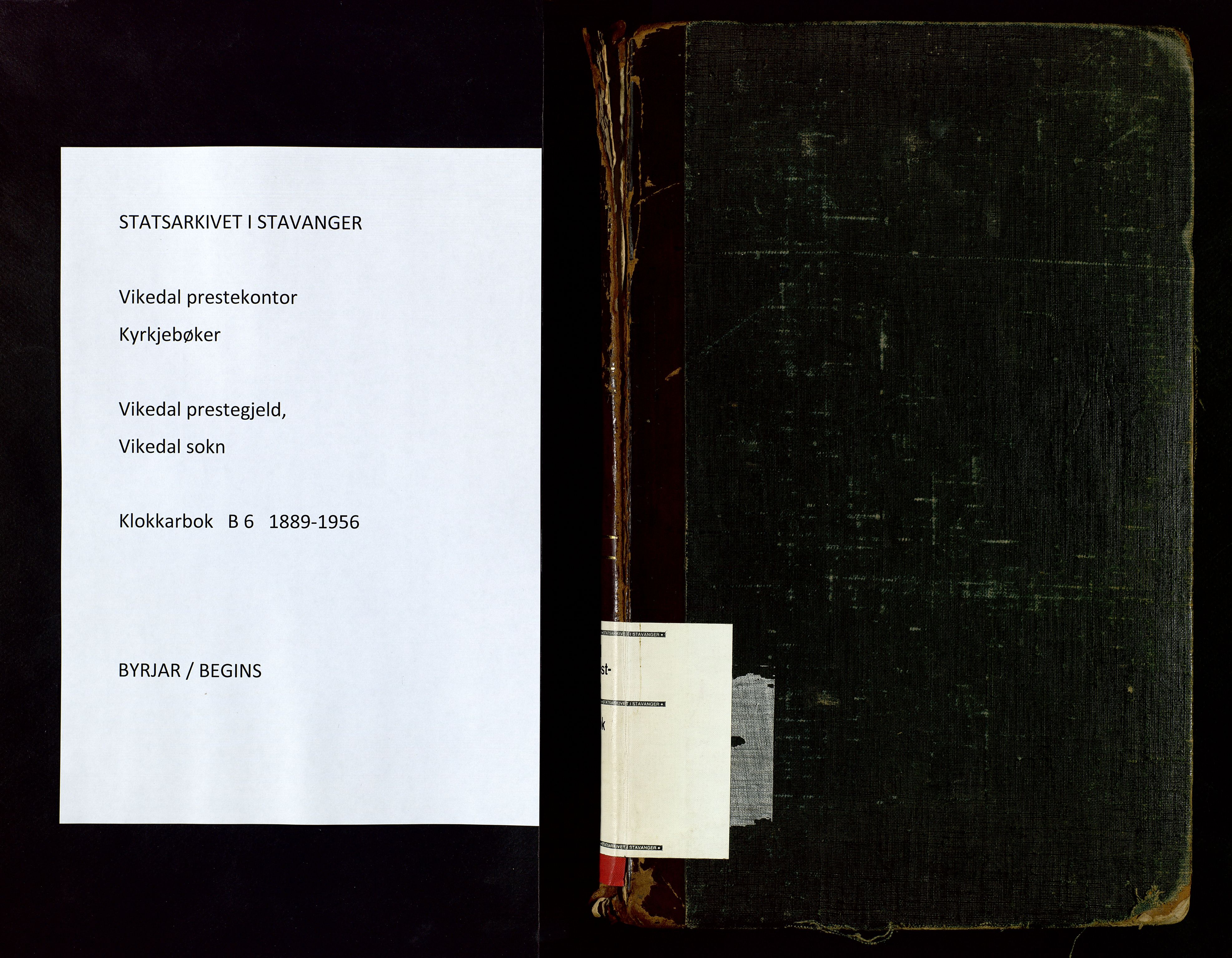 Vikedal sokneprestkontor, SAST/A-101840/01/V: Parish register (copy) no. B 6, 1889-1956