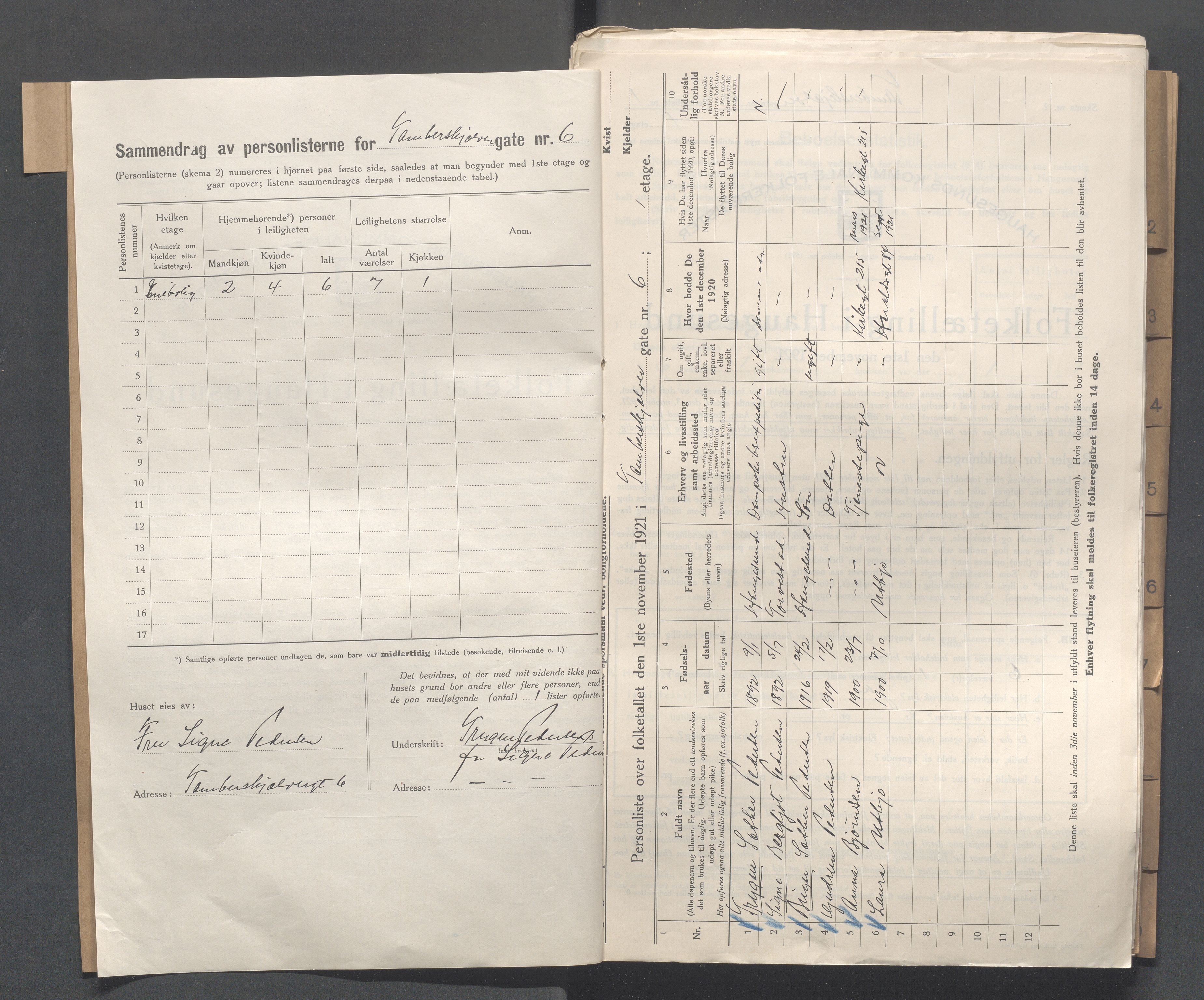 IKAR, Local census 1.11.1921 for Haugesund, 1921, p. 5383