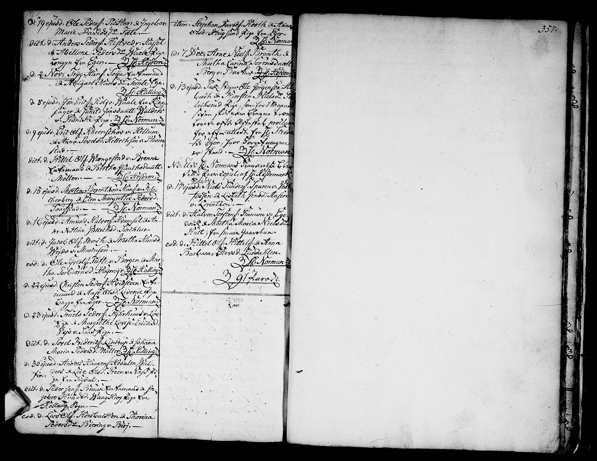 Kongsberg kirkebøker, AV/SAKO-A-22/F/Fa/L0005: Parish register (official) no. I 5, 1769-1782, p. 357