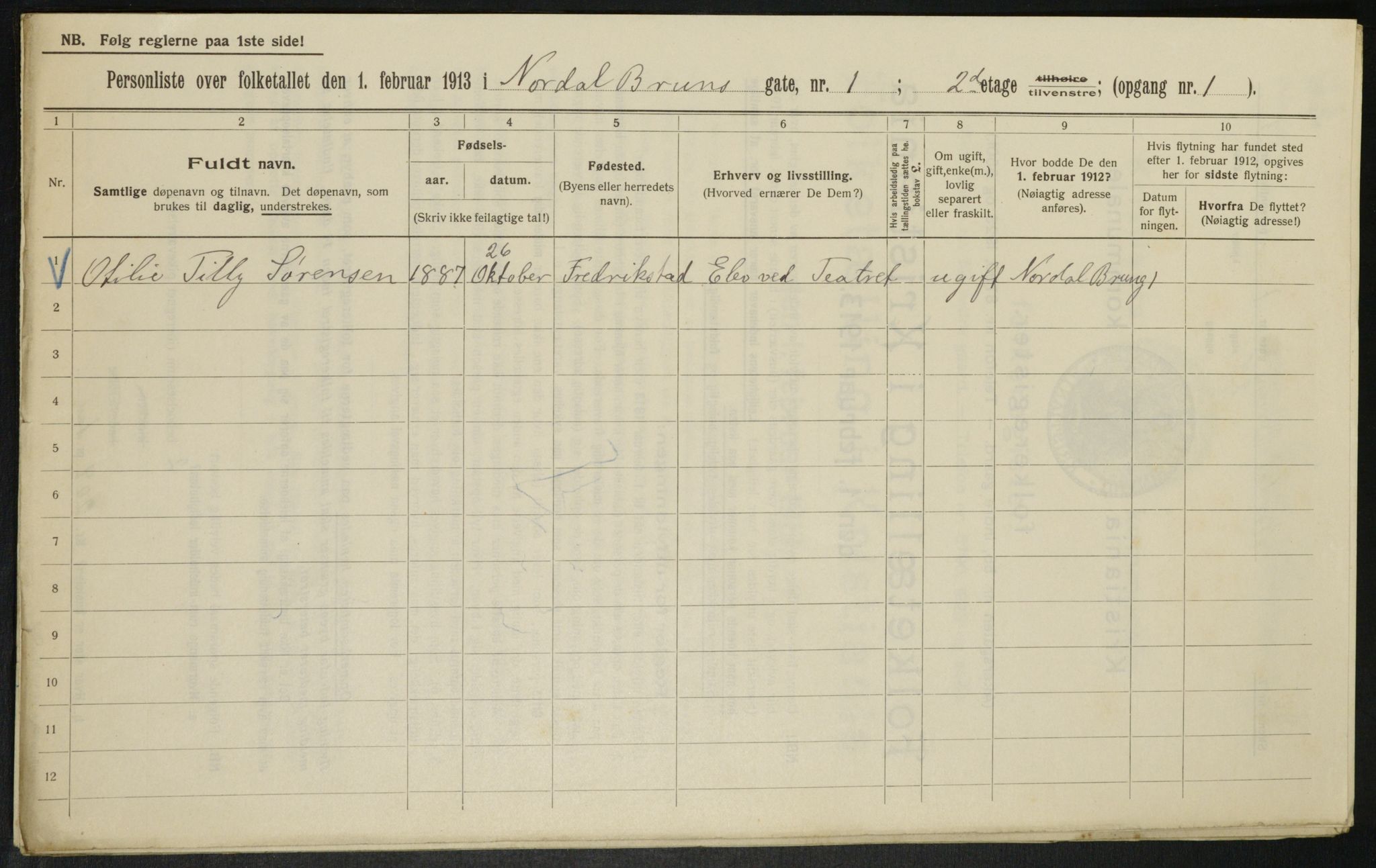 OBA, Municipal Census 1913 for Kristiania, 1913, p. 72209