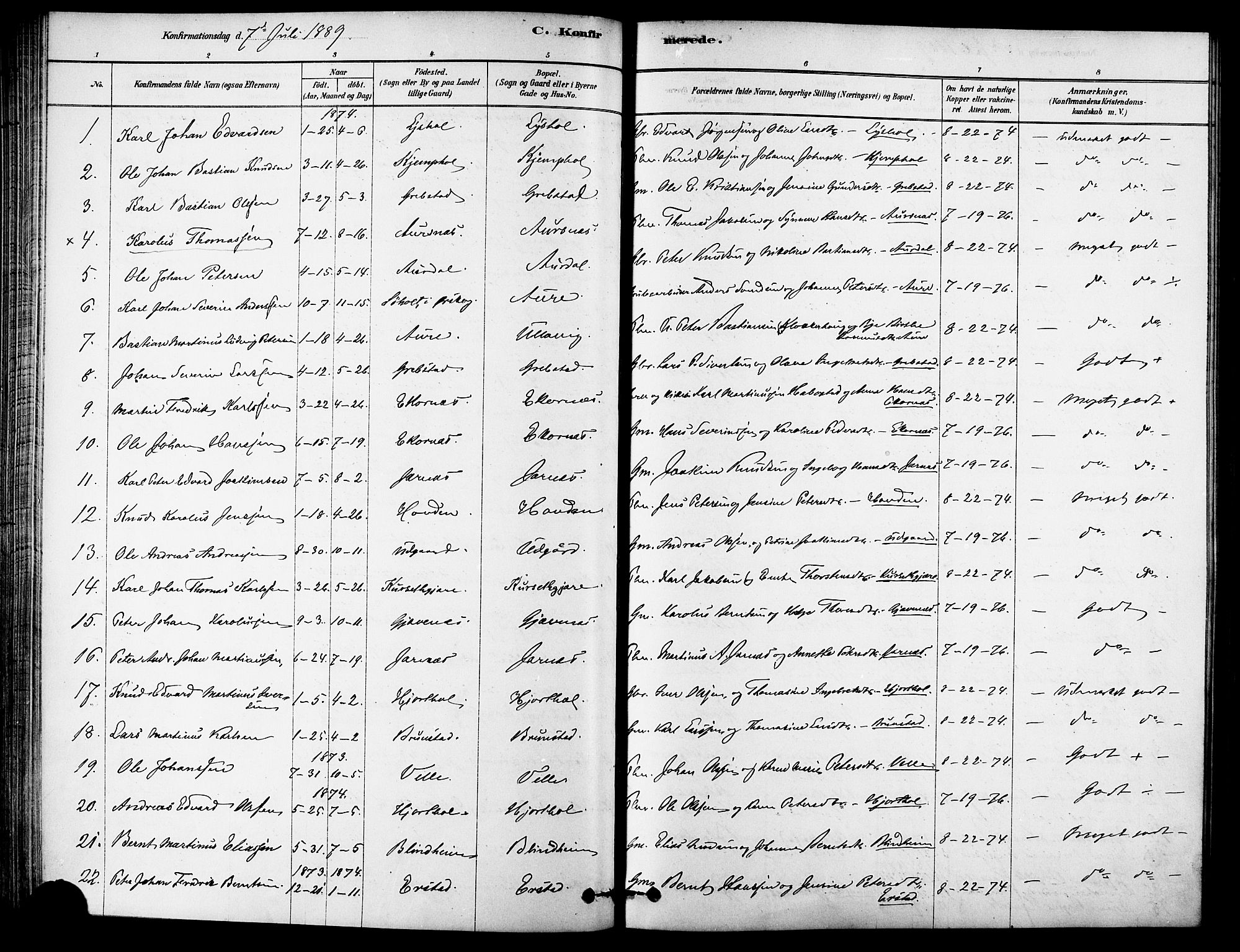 Ministerialprotokoller, klokkerbøker og fødselsregistre - Møre og Romsdal, AV/SAT-A-1454/523/L0334: Parish register (official) no. 523A01, 1878-1891