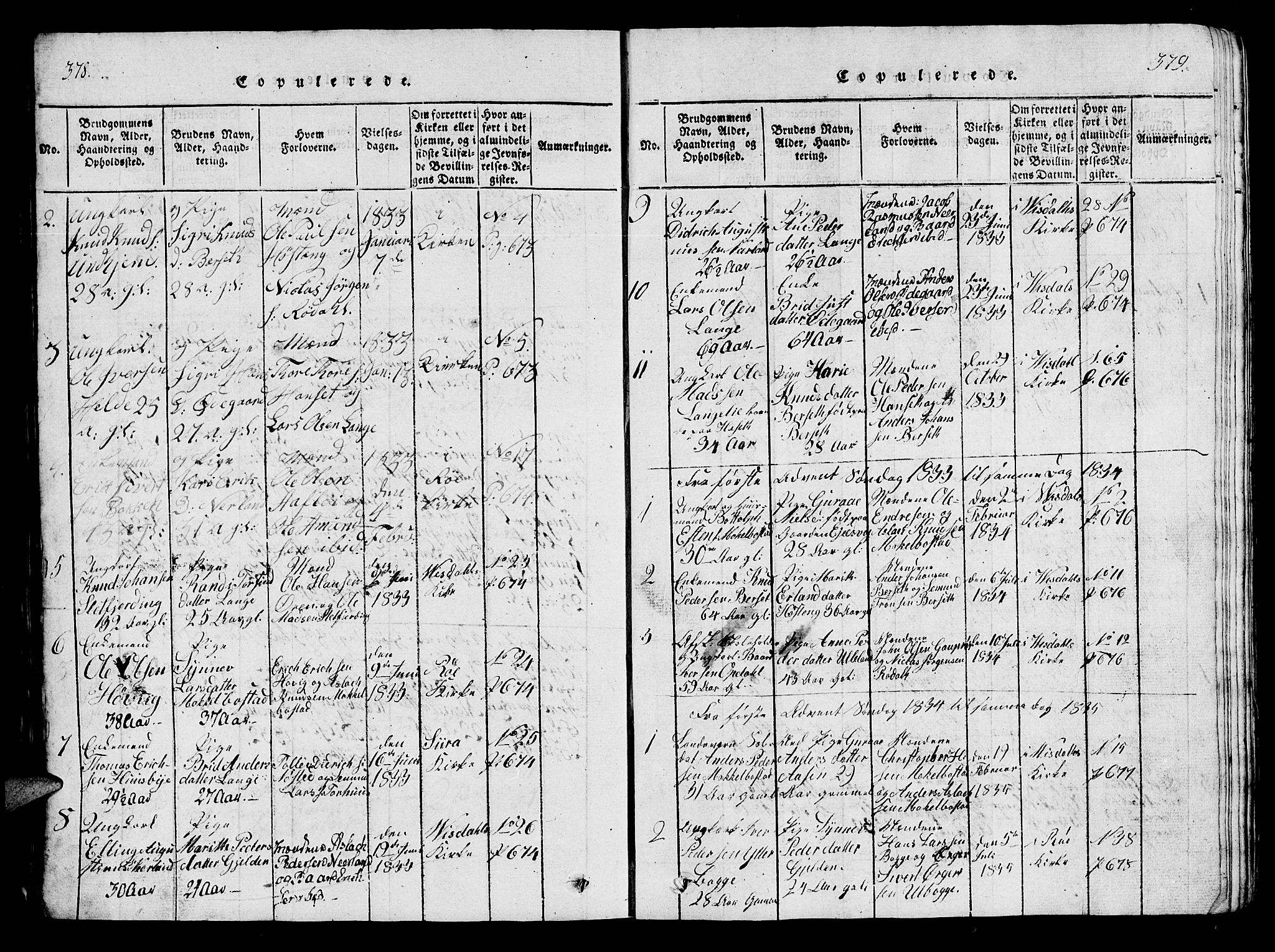 Ministerialprotokoller, klokkerbøker og fødselsregistre - Møre og Romsdal, SAT/A-1454/554/L0644: Parish register (copy) no. 554C01, 1818-1851, p. 378-379