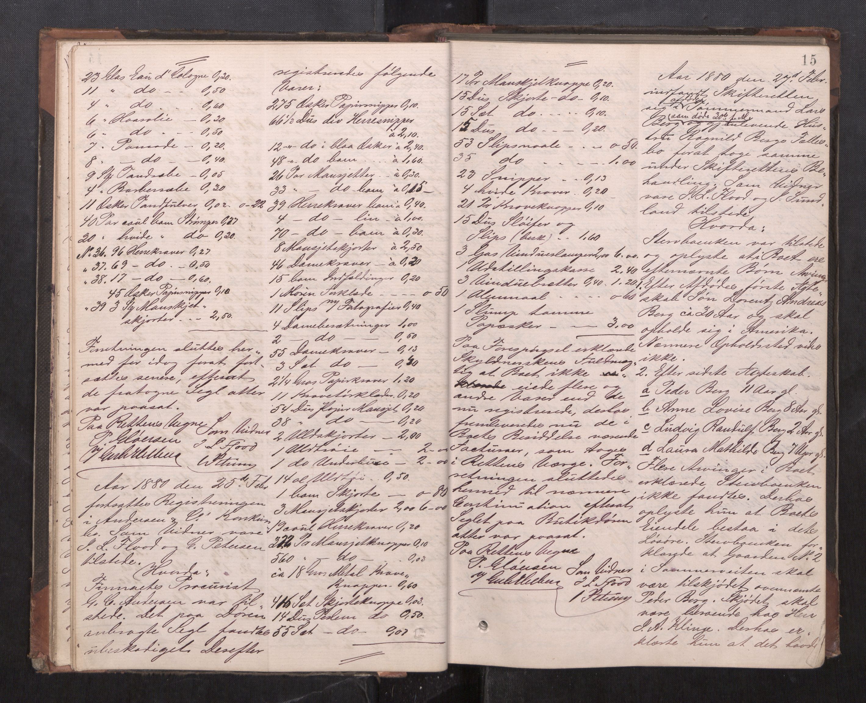 Trondheim byfogd, AV/SAT-A-0003/1/3/3C/L0010: Skifteregistreringsprotokoll - 5/11-5/5. (u/ register), 1879-1887, p. 15