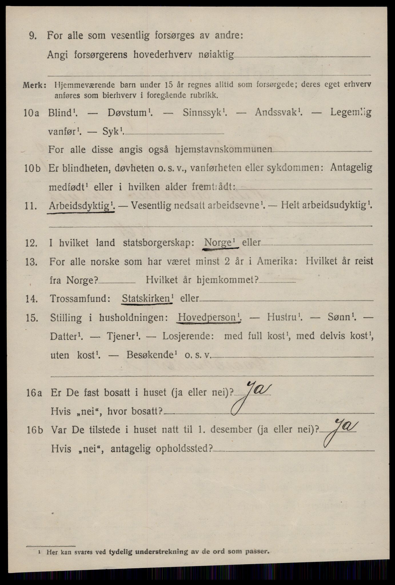 SAT, 1920 census for Tingvoll, 1920, p. 5239