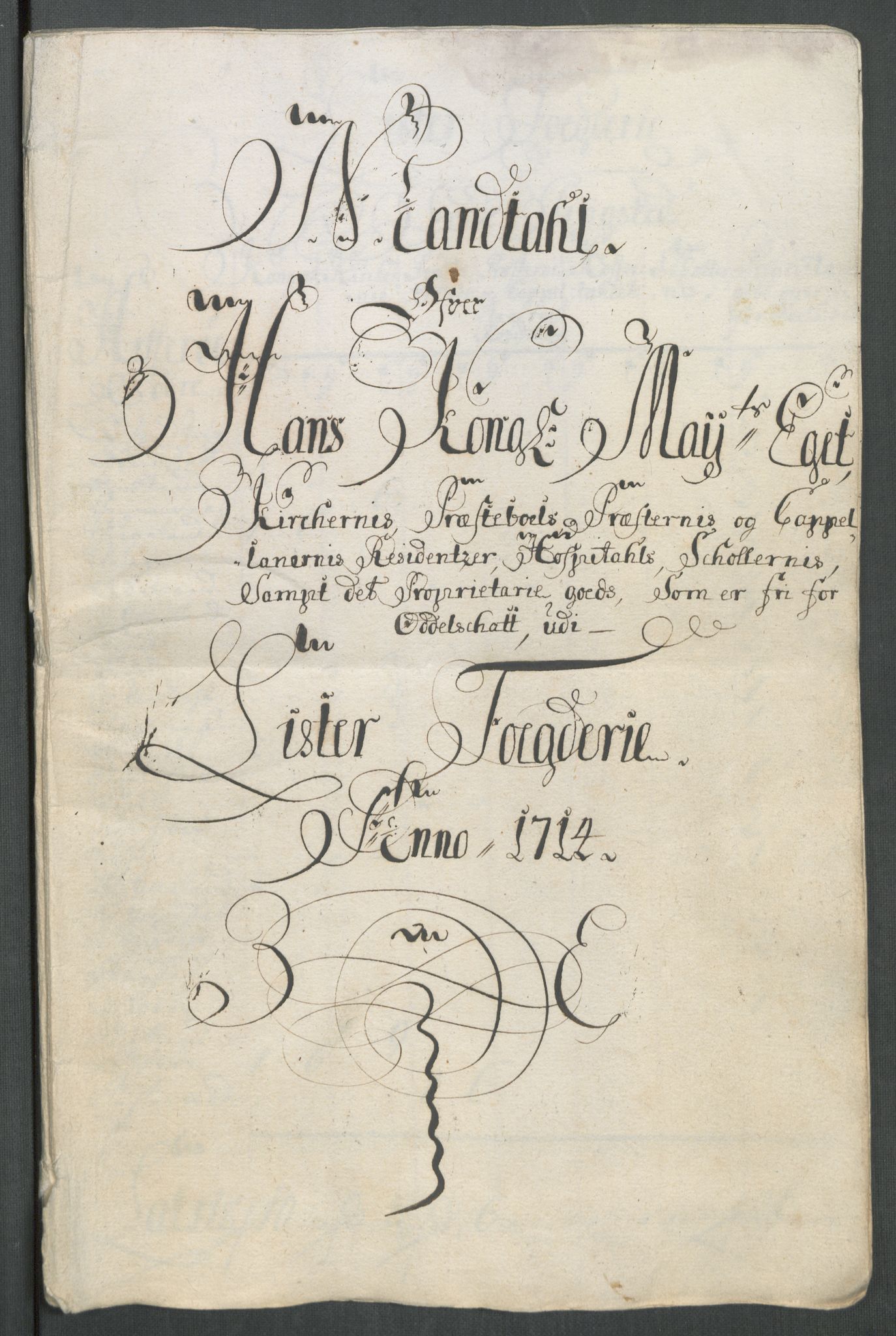 Rentekammeret inntil 1814, Reviderte regnskaper, Fogderegnskap, RA/EA-4092/R43/L2558: Fogderegnskap Lista og Mandal, 1714, p. 164