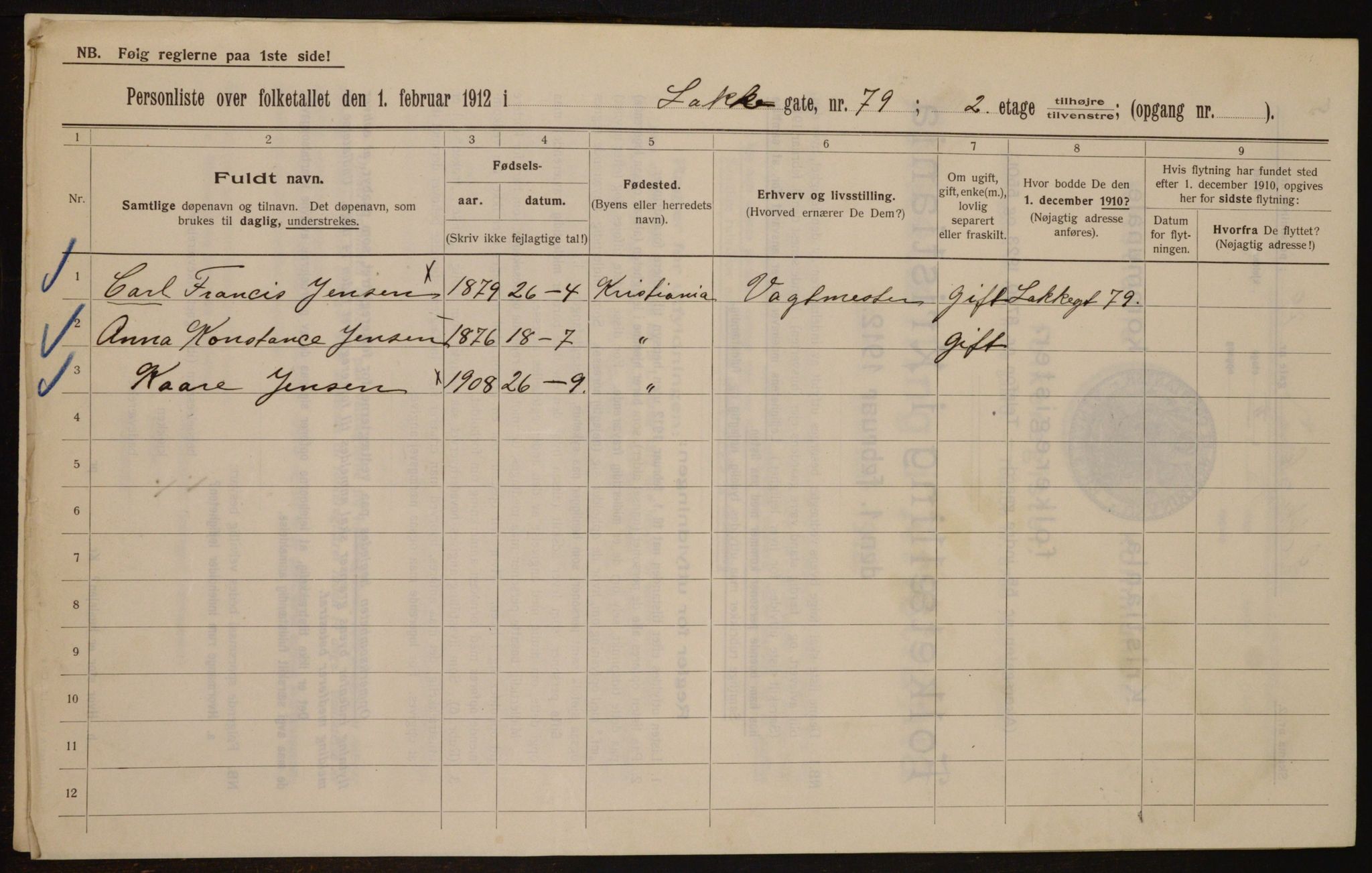 OBA, Municipal Census 1912 for Kristiania, 1912, p. 56602