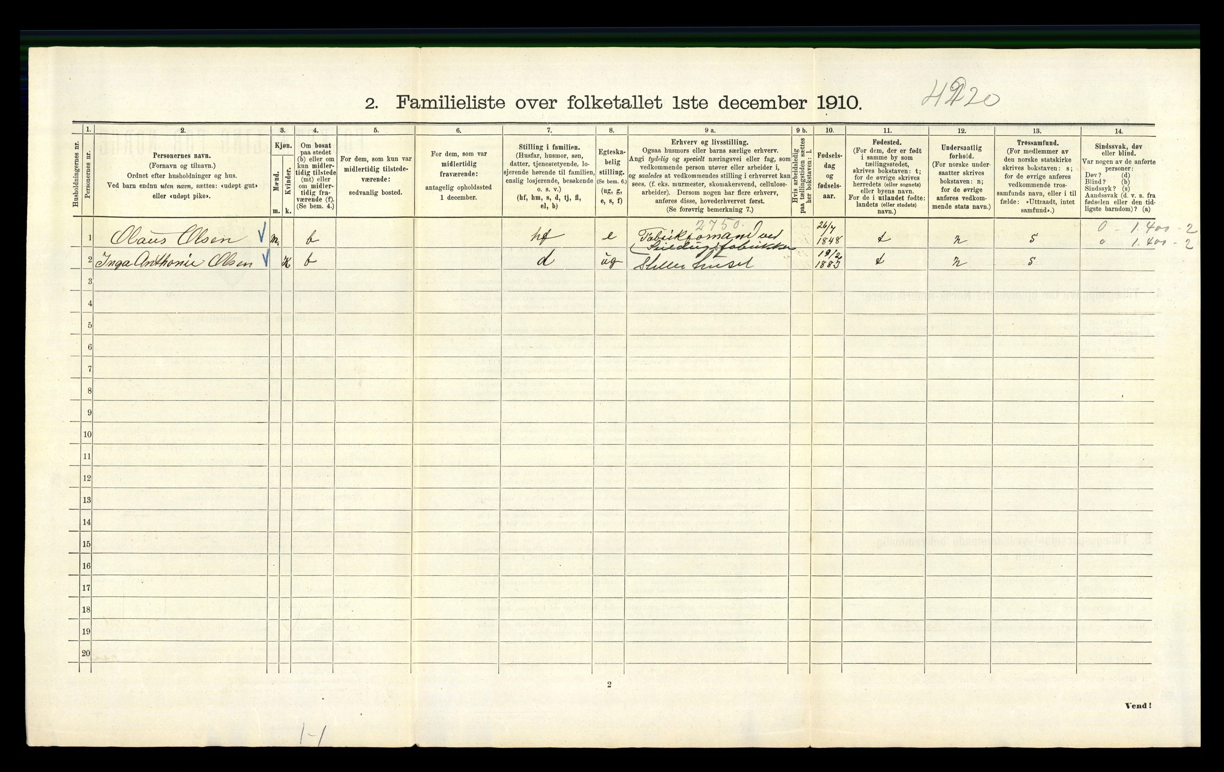 RA, 1910 census for Kristiania, 1910, p. 23838