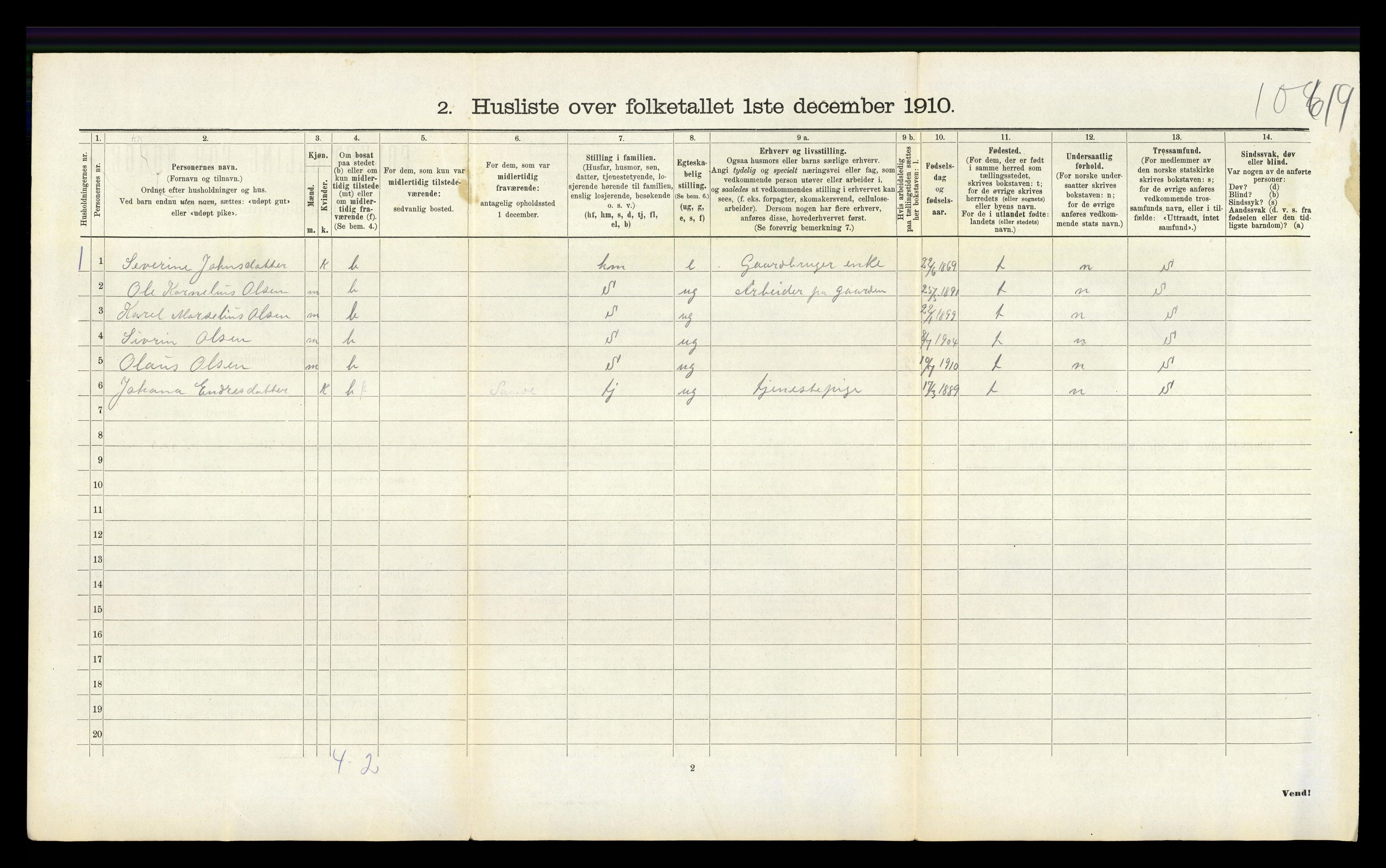 RA, 1910 census for Hetland, 1910, p. 1888