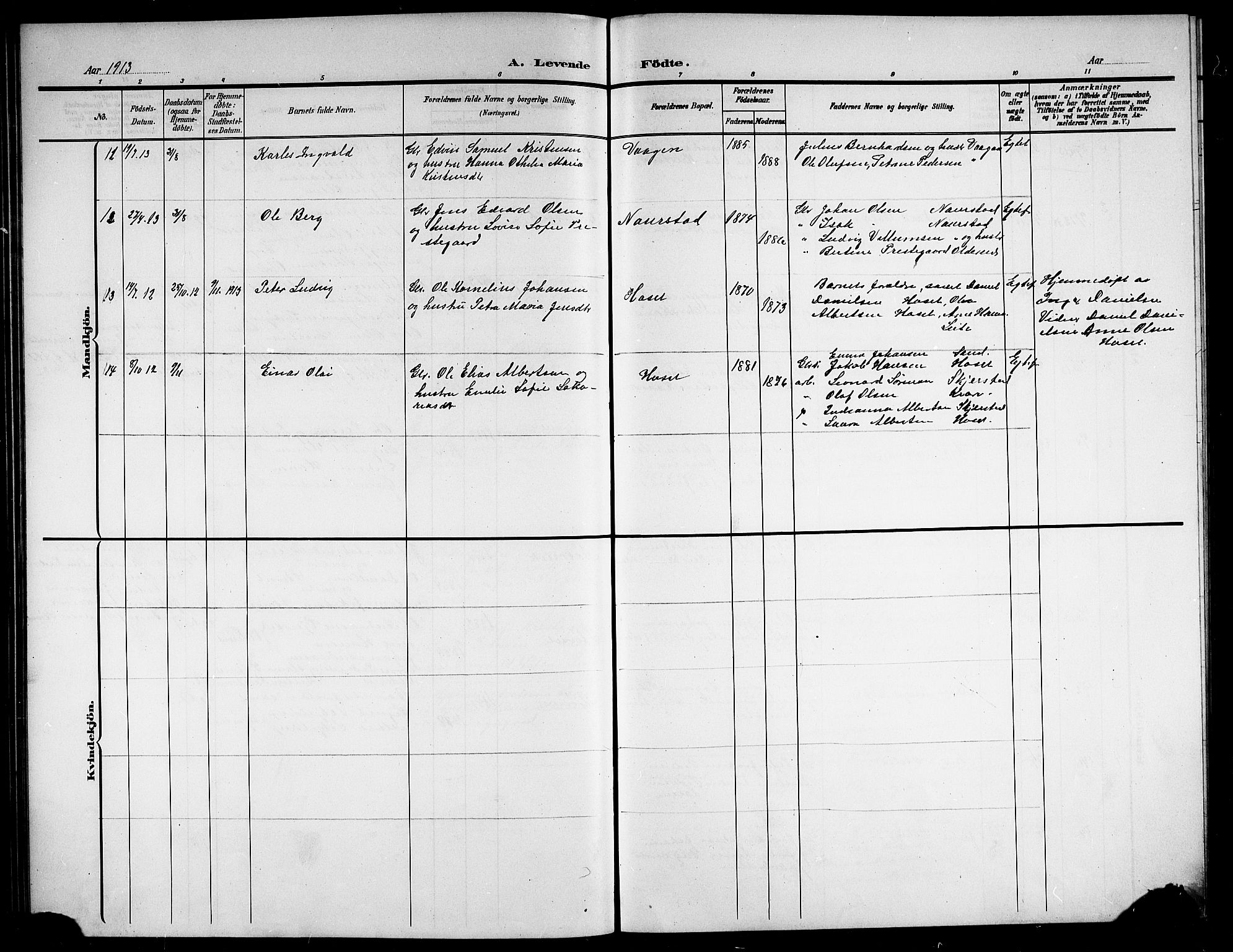 Ministerialprotokoller, klokkerbøker og fødselsregistre - Nordland, AV/SAT-A-1459/852/L0756: Parish register (copy) no. 852C07, 1902-1916