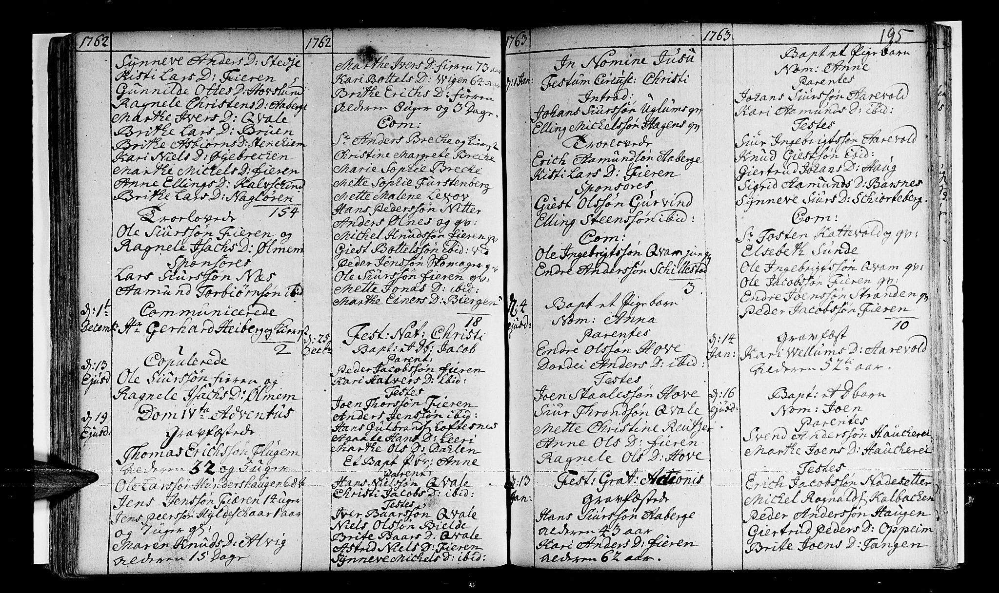Sogndal sokneprestembete, SAB/A-81301/H/Haa/Haaa/L0003: Parish register (official) no. A 3, 1747-1768, p. 195
