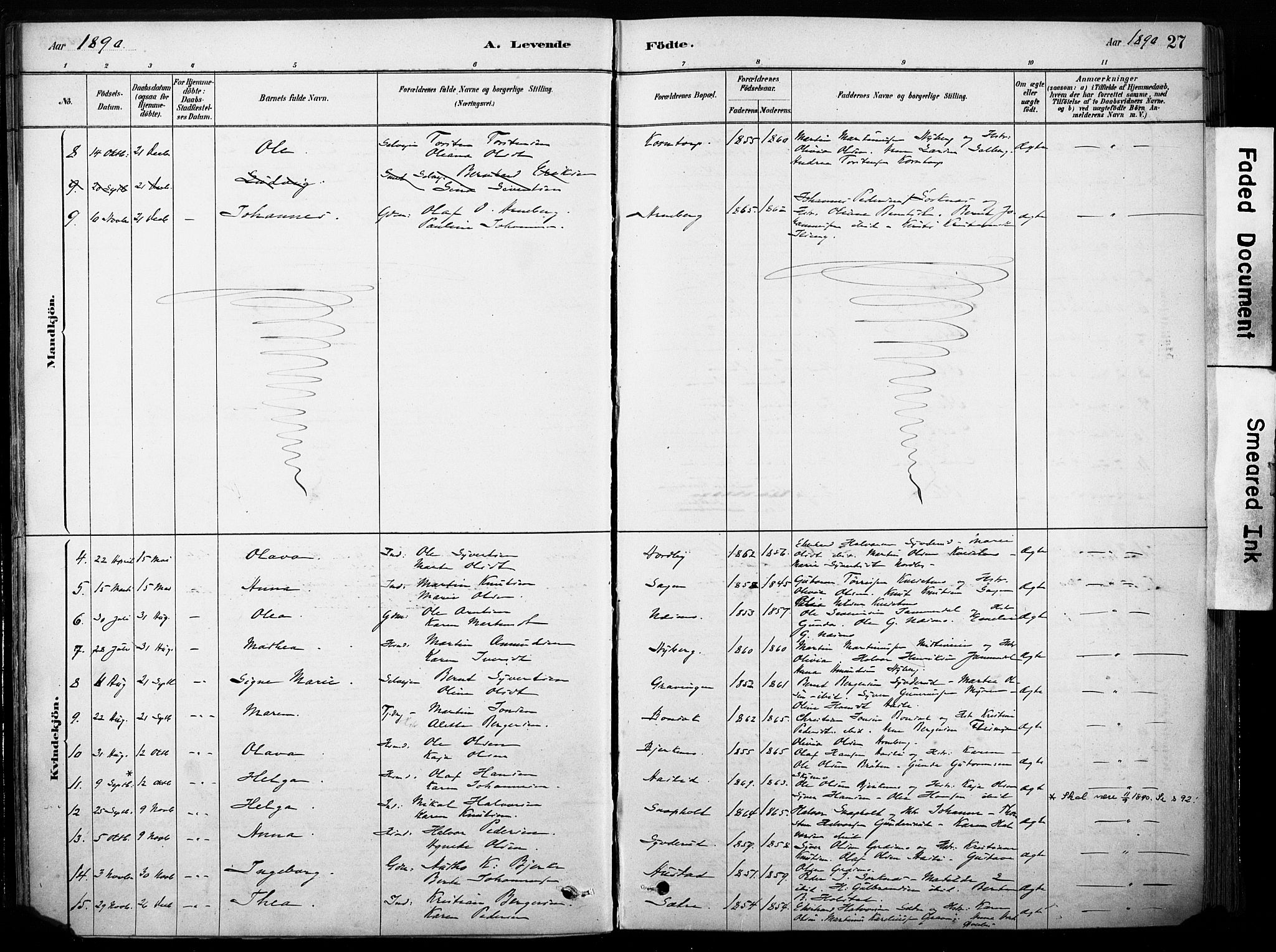 Hof prestekontor, AV/SAH-PREST-038/H/Ha/Haa/L0011: Parish register (official) no. 11, 1879-1911, p. 27