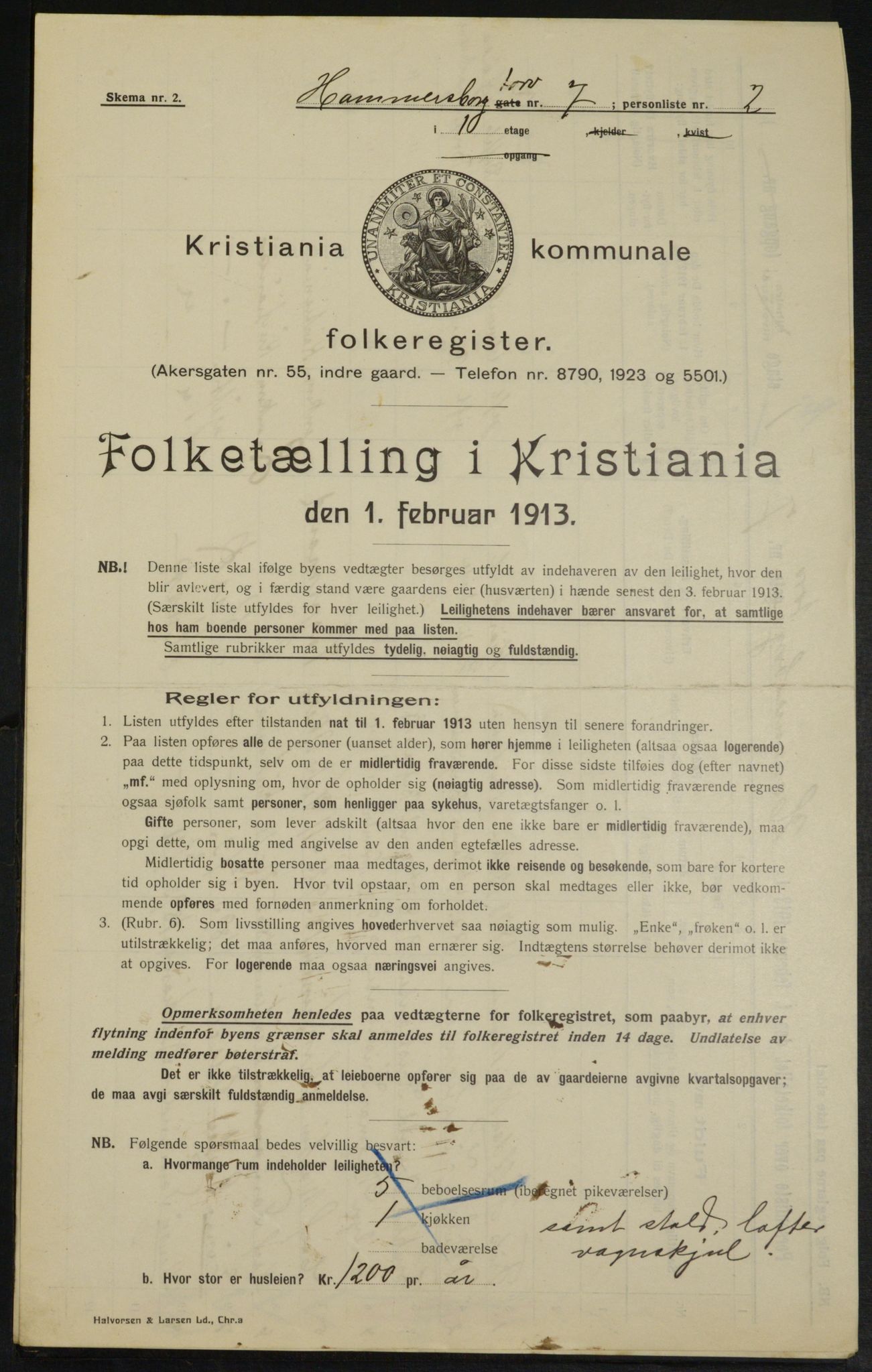 OBA, Municipal Census 1913 for Kristiania, 1913, p. 34573