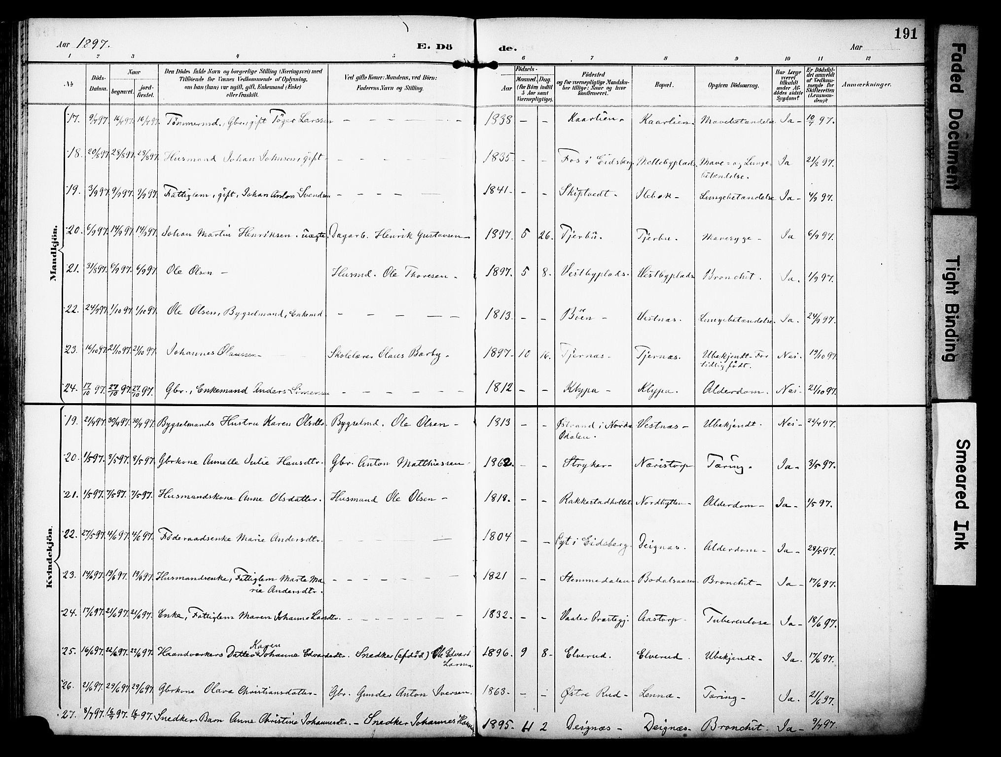 Rakkestad prestekontor Kirkebøker, AV/SAO-A-2008/F/Fa/L0013: Parish register (official) no. I 13, 1894-1908, p. 191