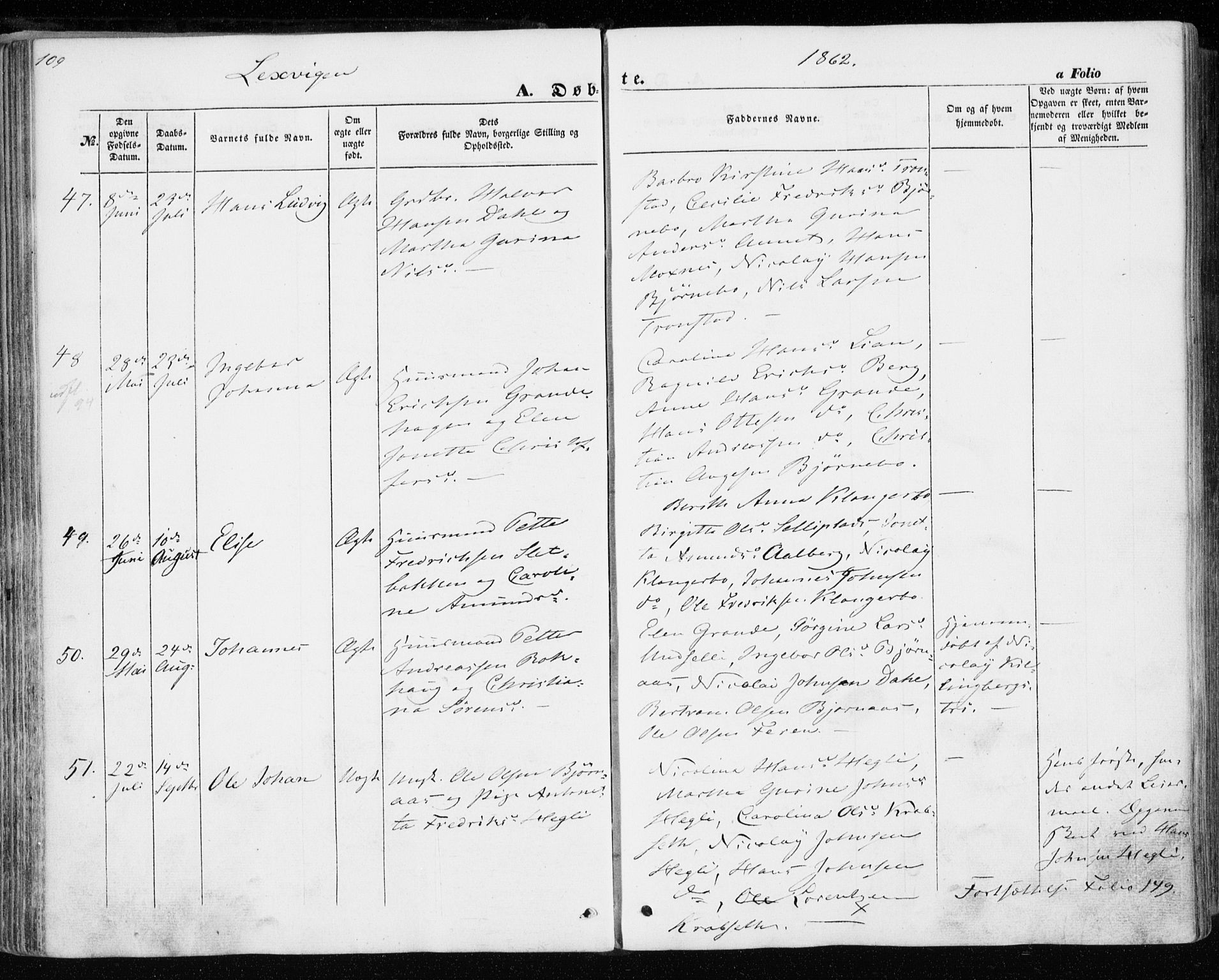 Ministerialprotokoller, klokkerbøker og fødselsregistre - Nord-Trøndelag, SAT/A-1458/701/L0008: Parish register (official) no. 701A08 /1, 1854-1863, p. 109