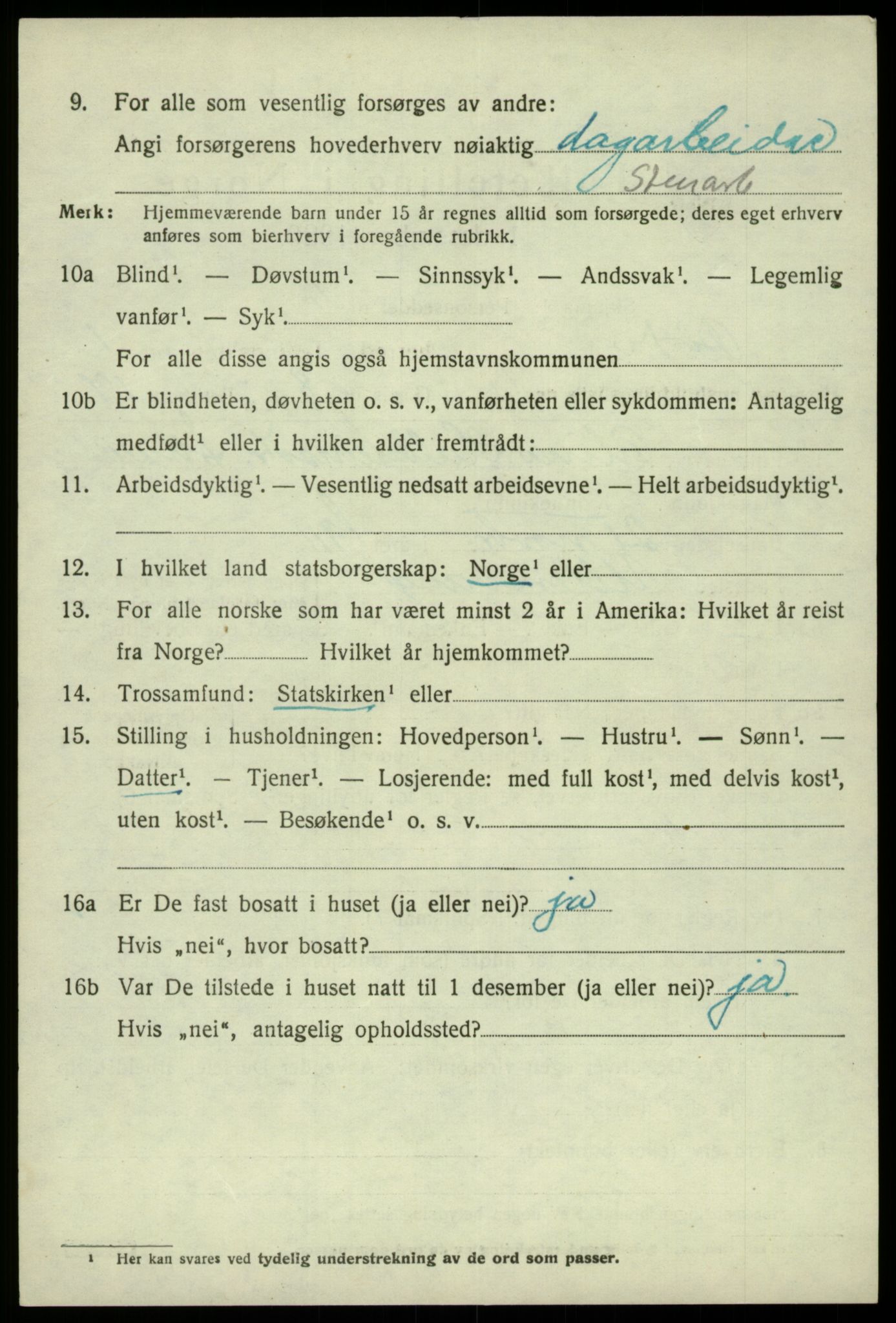 SAB, 1920 census for Odda, 1920, p. 1838