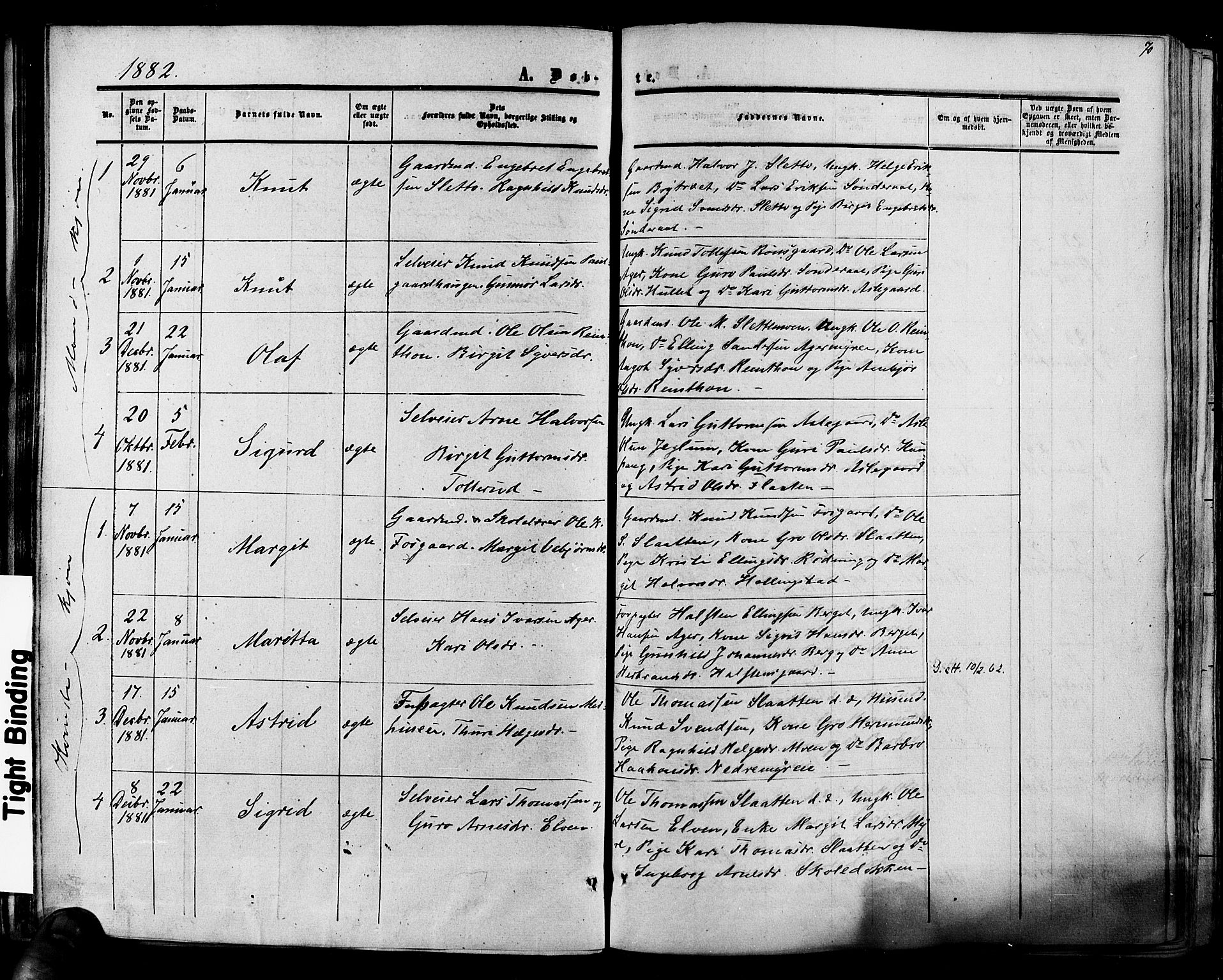 Hol kirkebøker, SAKO/A-227/F/Fa/L0002: Parish register (official) no. I 2, 1870-1886, p. 70