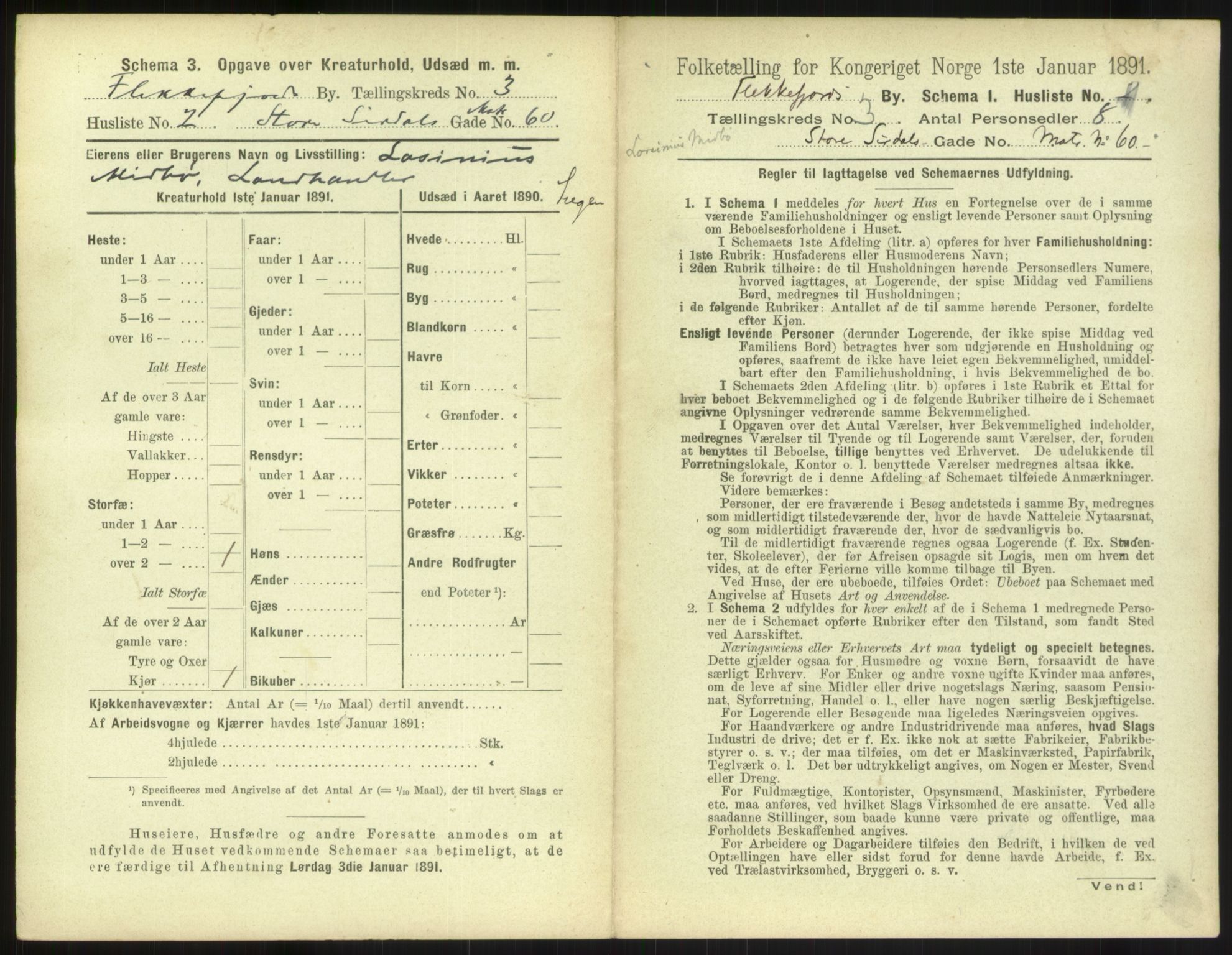 RA, 1891 census for 1004 Flekkefjord, 1891, p. 140