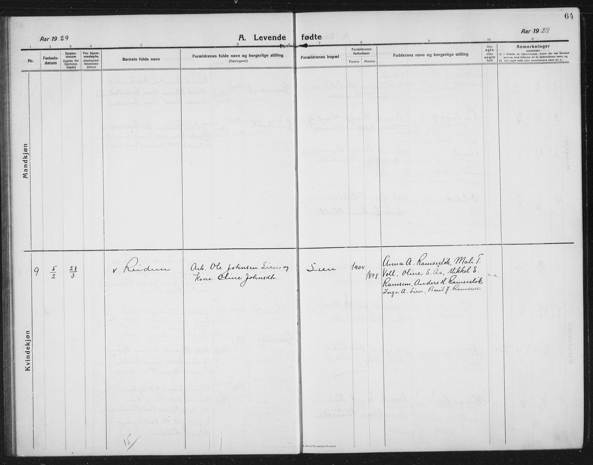 Ministerialprotokoller, klokkerbøker og fødselsregistre - Sør-Trøndelag, SAT/A-1456/674/L0877: Parish register (copy) no. 674C04, 1913-1940, p. 64