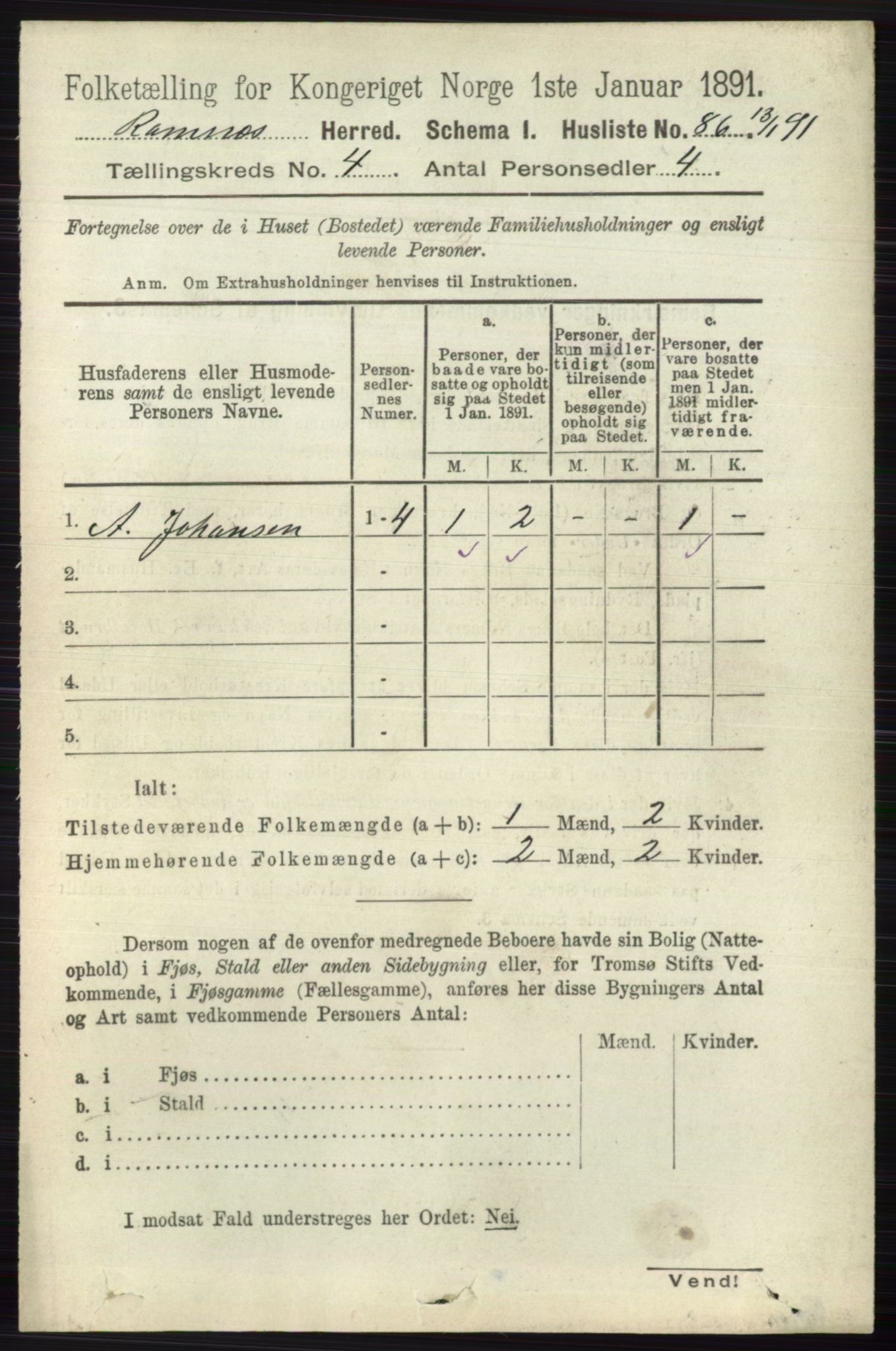 RA, 1891 census for 0718 Ramnes, 1891, p. 1946