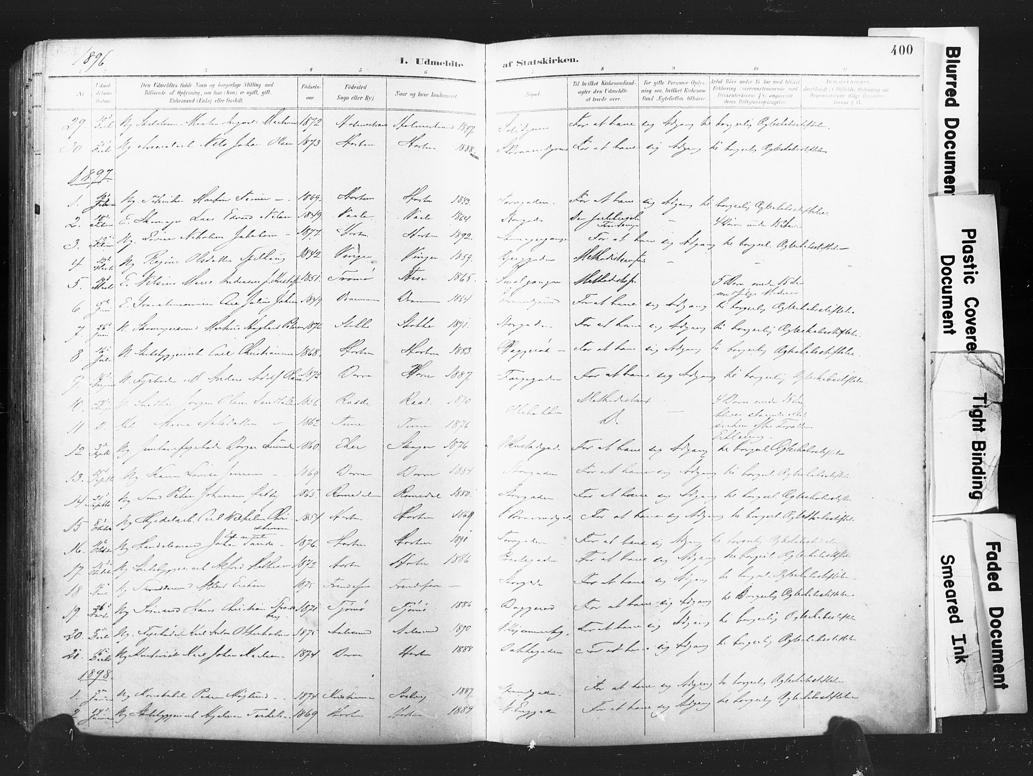 Horten kirkebøker, AV/SAKO-A-348/F/Fa/L0005: Parish register (official) no. 5, 1896-1904, p. 400