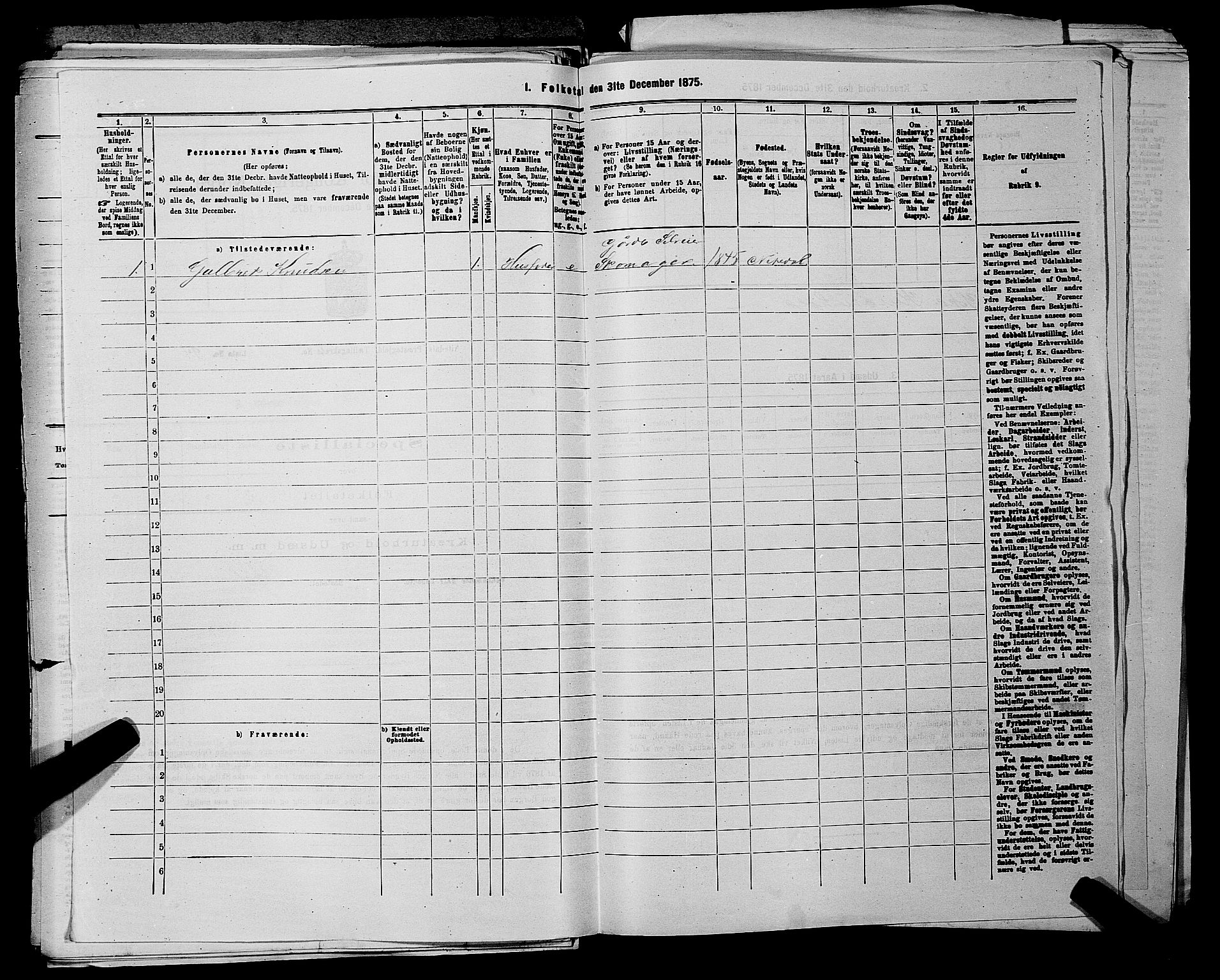 RA, 1875 census for 0233P Nittedal, 1875, p. 392