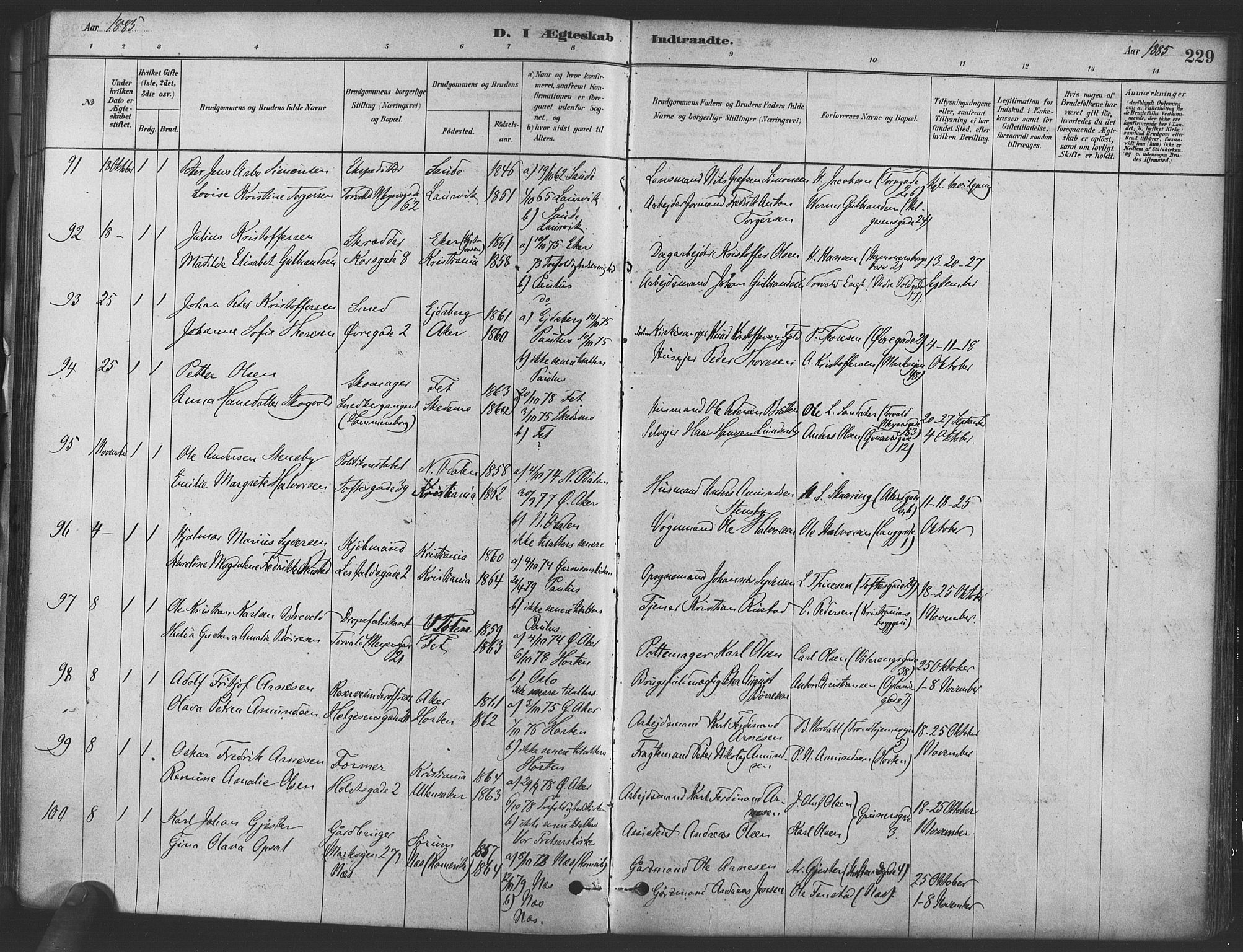 Paulus prestekontor Kirkebøker, AV/SAO-A-10871/F/Fa/L0004: Parish register (official) no. 4, 1879-1891, p. 229