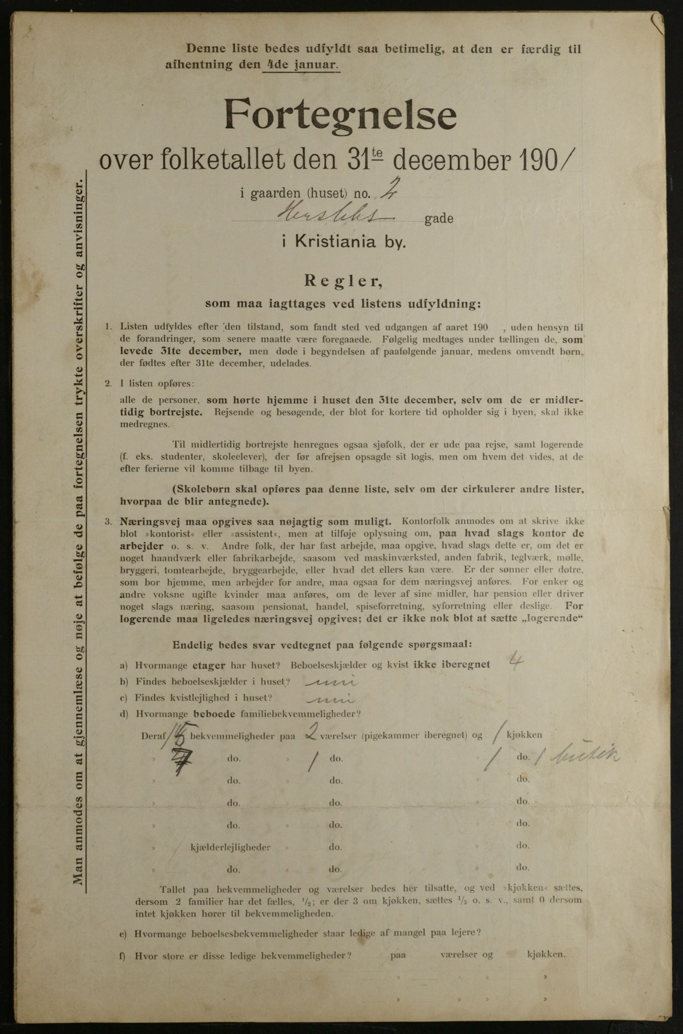 OBA, Municipal Census 1901 for Kristiania, 1901, p. 6186