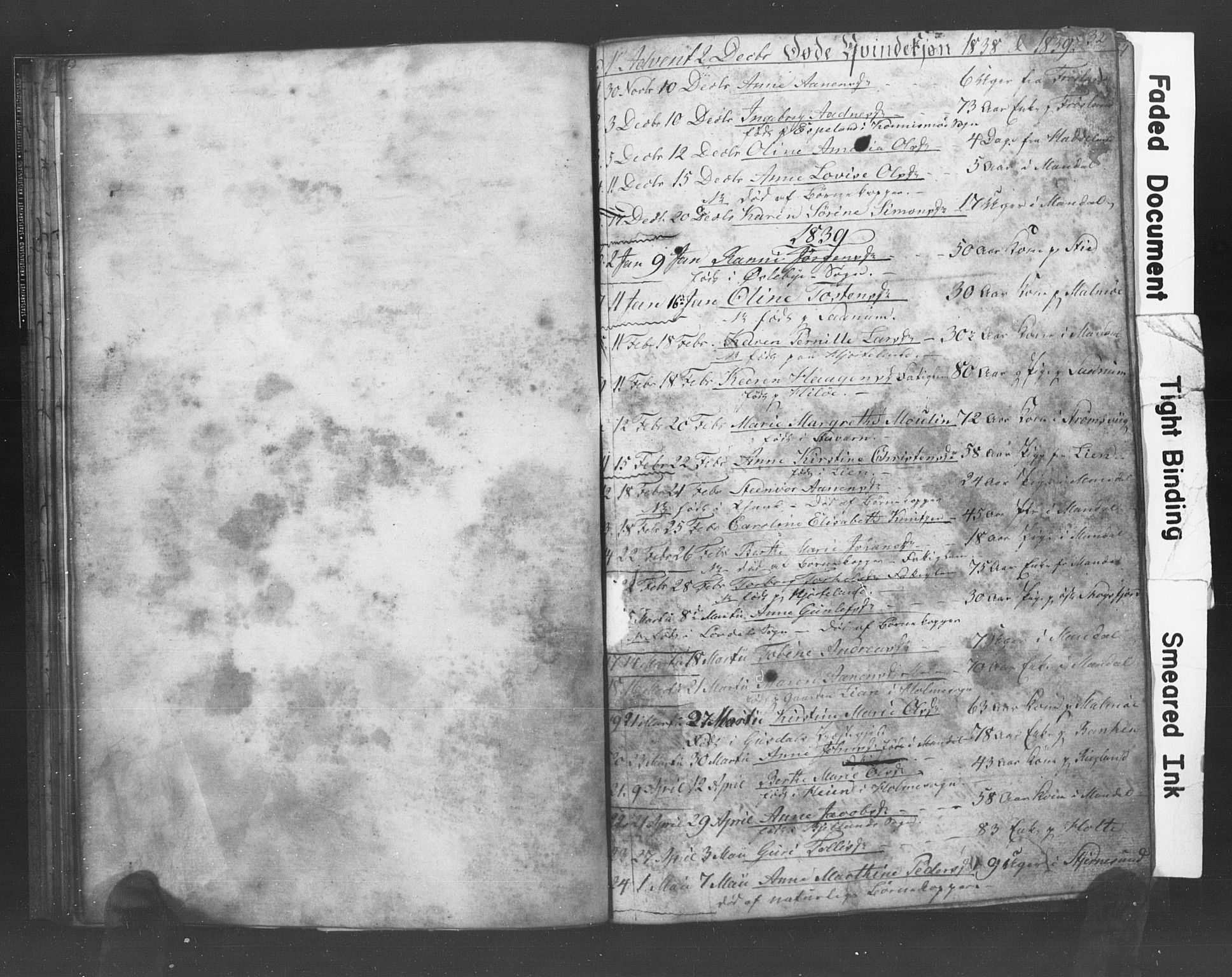 Mandal sokneprestkontor, SAK/1111-0030/F/Fb/Fba/L0004: Parish register (copy) no. B 1D, 1838-1841, p. 32