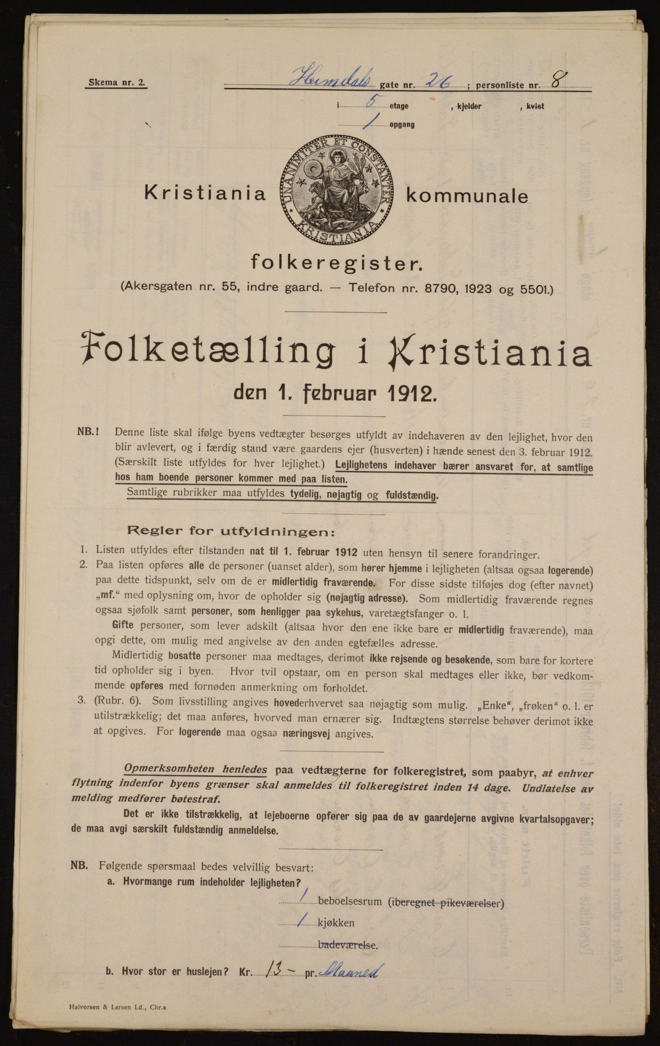 OBA, Municipal Census 1912 for Kristiania, 1912, p. 37223
