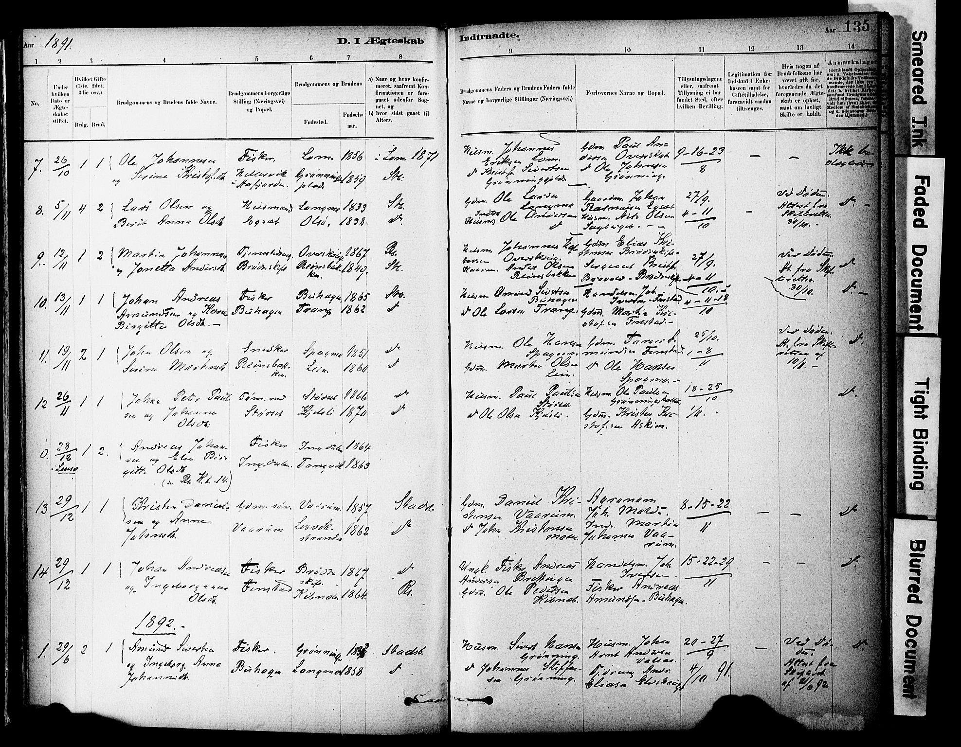 Ministerialprotokoller, klokkerbøker og fødselsregistre - Sør-Trøndelag, SAT/A-1456/646/L0615: Parish register (official) no. 646A13, 1885-1900, p. 135
