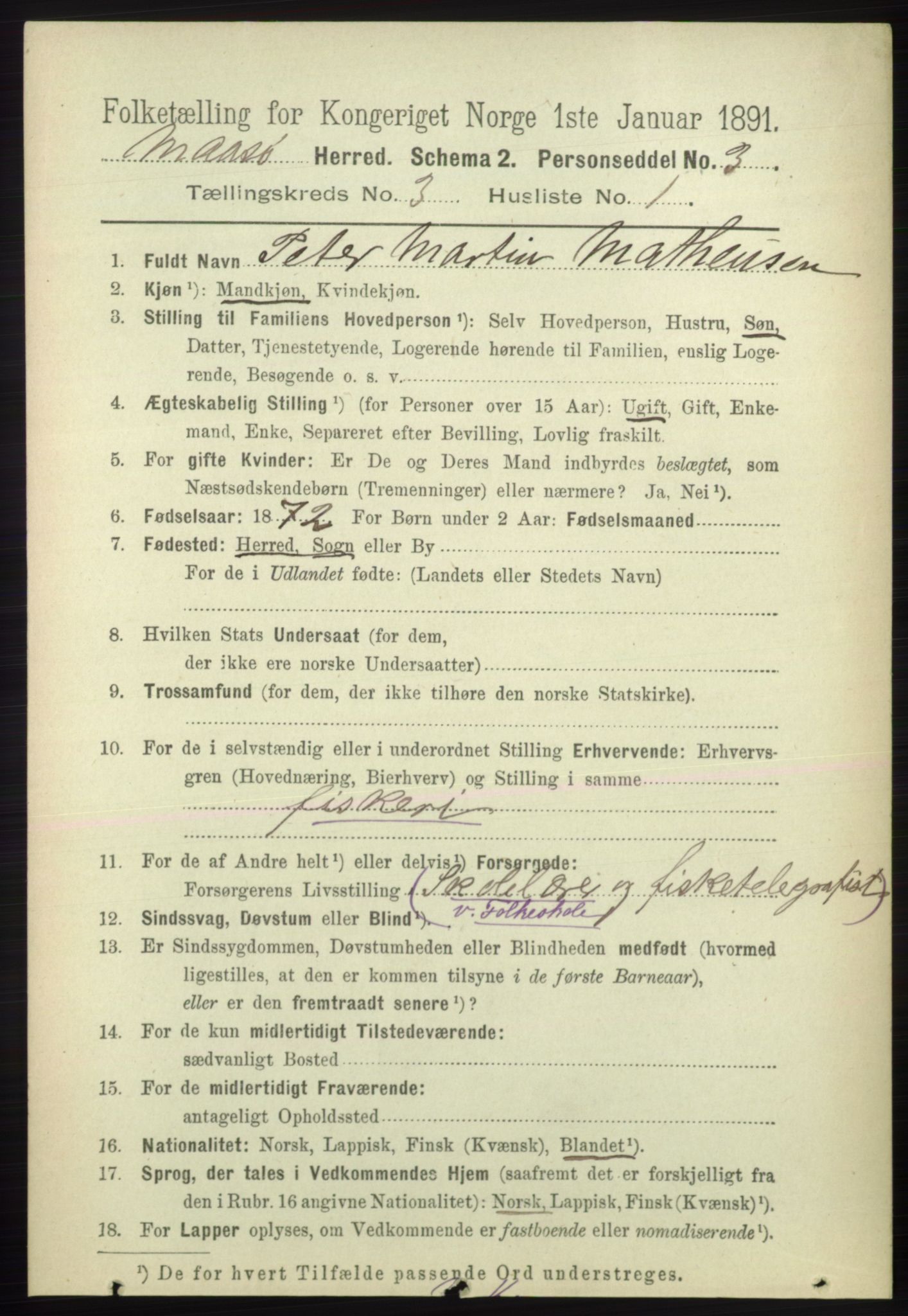 RA, 1891 census for 2018 Måsøy, 1891, p. 386