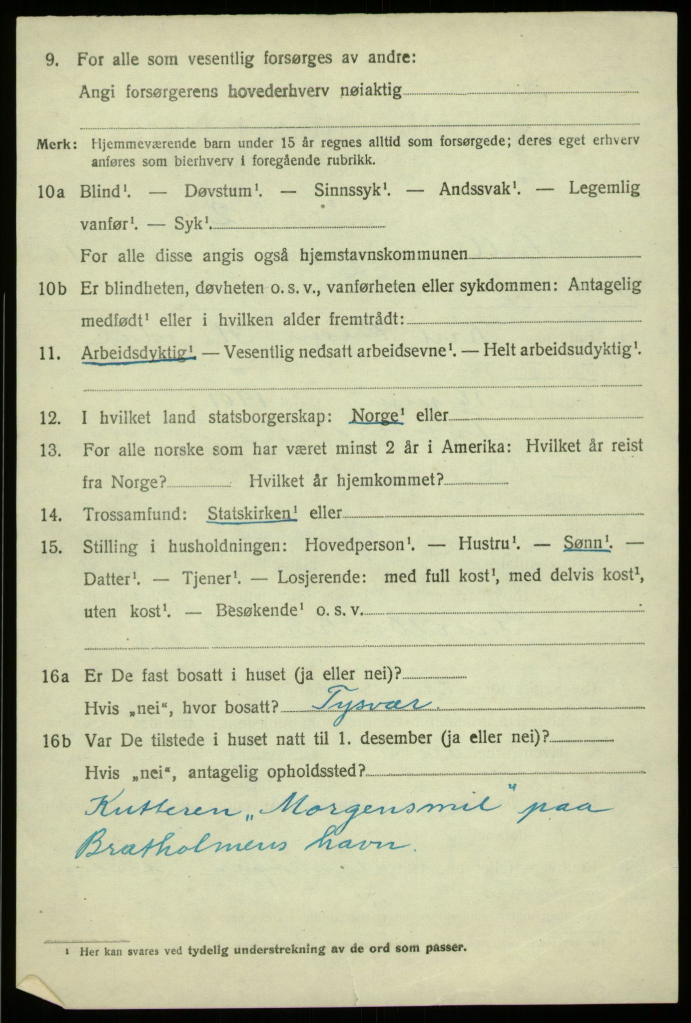 SAB, 1920 census for Fjell, 1920, p. 9831