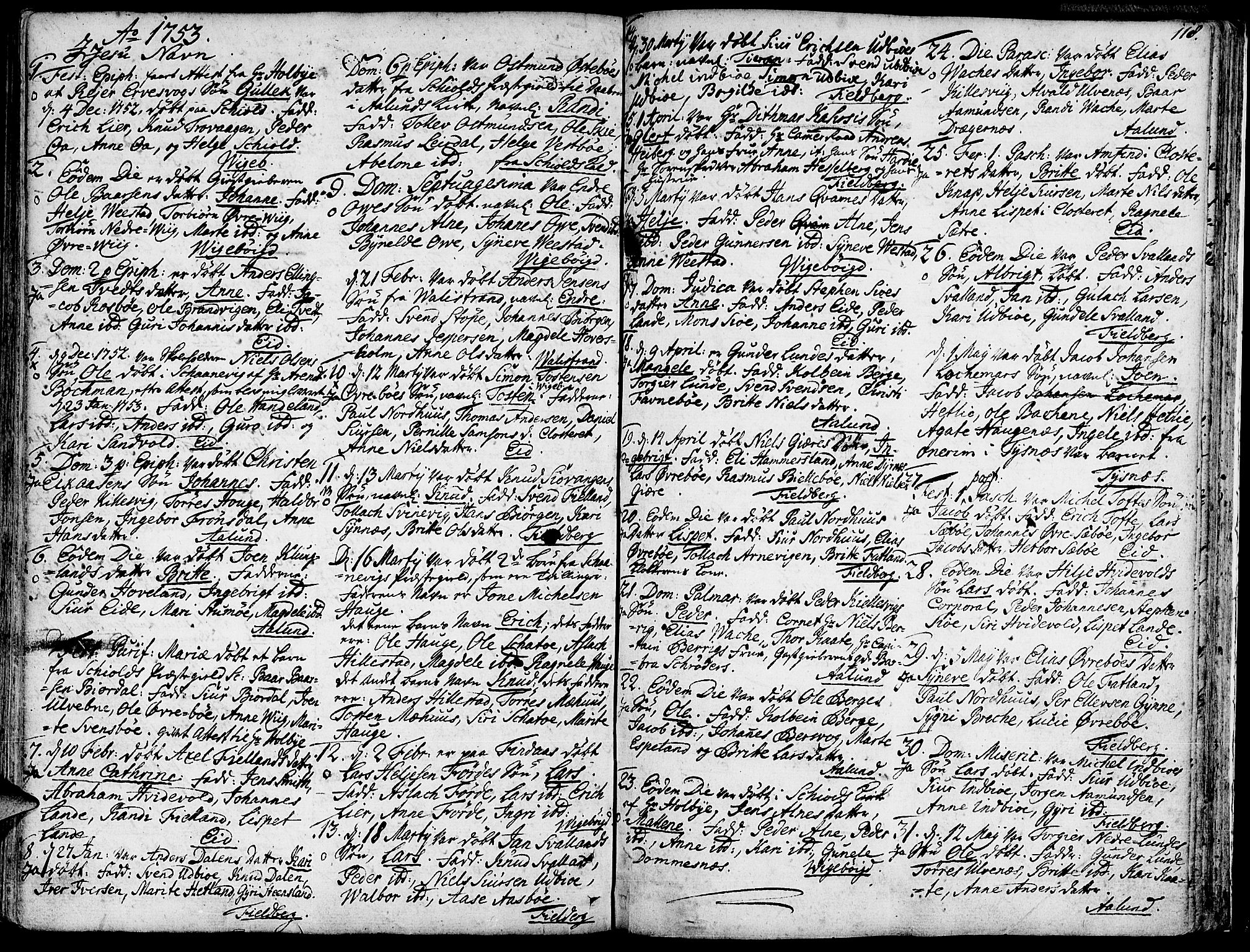 Fjelberg sokneprestembete, SAB/A-75201/H/Haa: Parish register (official) no. A 1, 1739-1759, p. 118