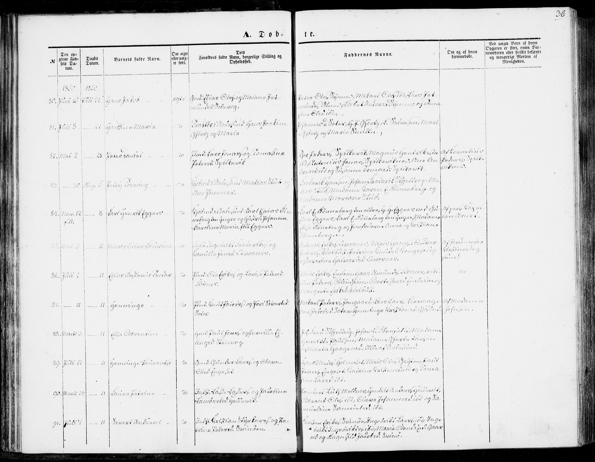 Ministerialprotokoller, klokkerbøker og fødselsregistre - Møre og Romsdal, AV/SAT-A-1454/528/L0397: Parish register (official) no. 528A08, 1848-1858, p. 36