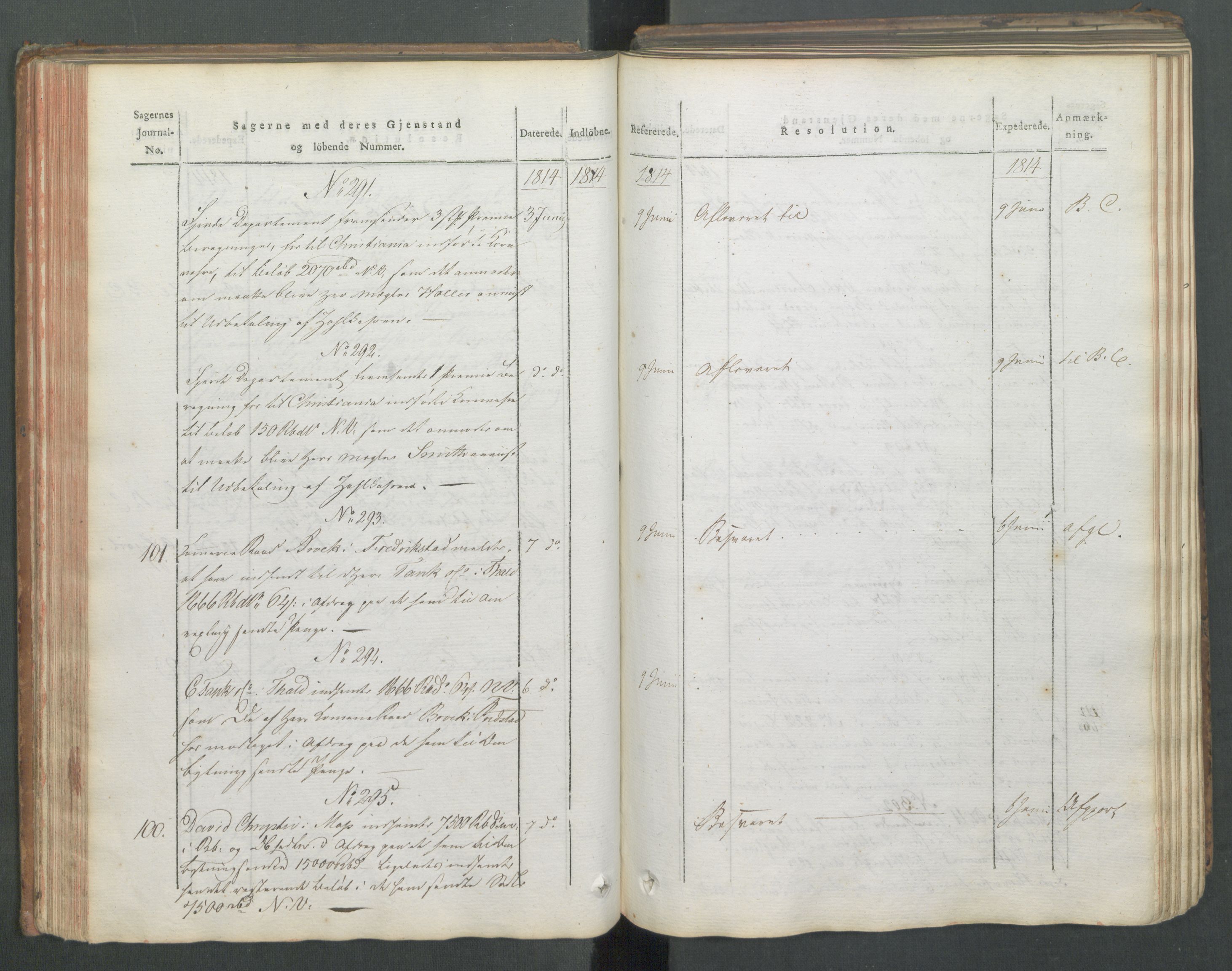 Departementene i 1814, RA/S-3899/Fa/L0008: 1. byrå - Journal B, 1814, p. 69