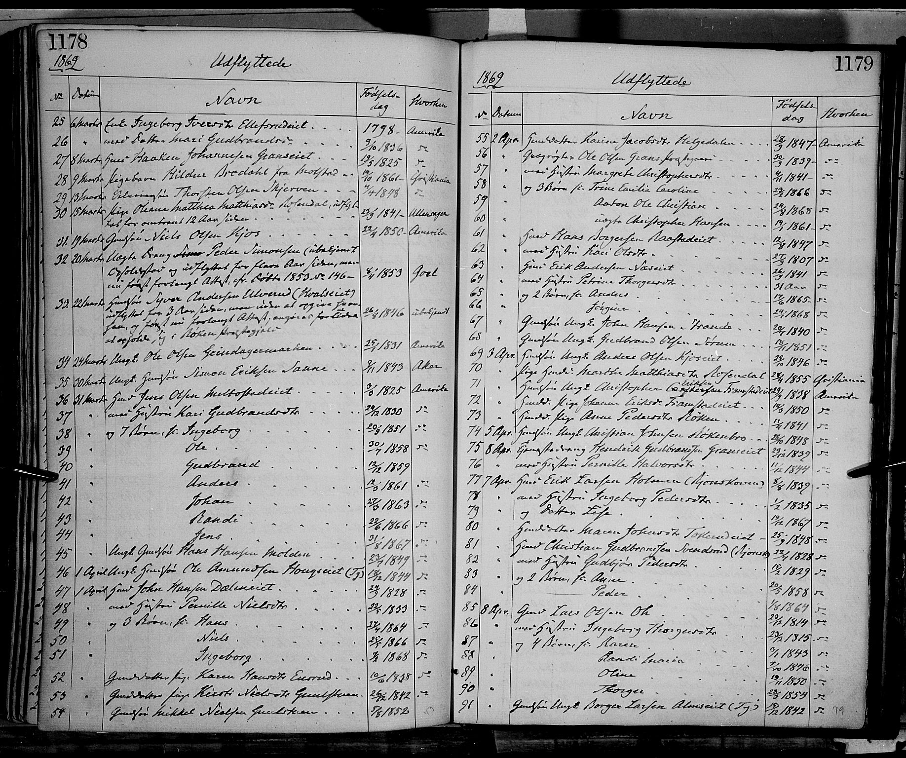 Gran prestekontor, SAH/PREST-112/H/Ha/Haa/L0012: Parish register (official) no. 12, 1856-1874, p. 1178-1179