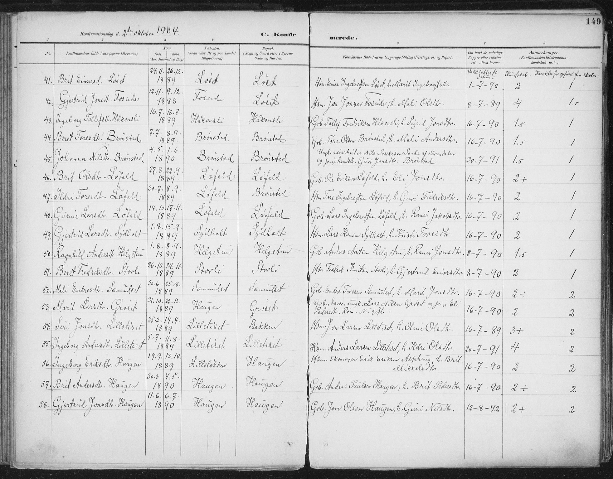 Ministerialprotokoller, klokkerbøker og fødselsregistre - Møre og Romsdal, AV/SAT-A-1454/598/L1072: Parish register (official) no. 598A06, 1896-1910, p. 149