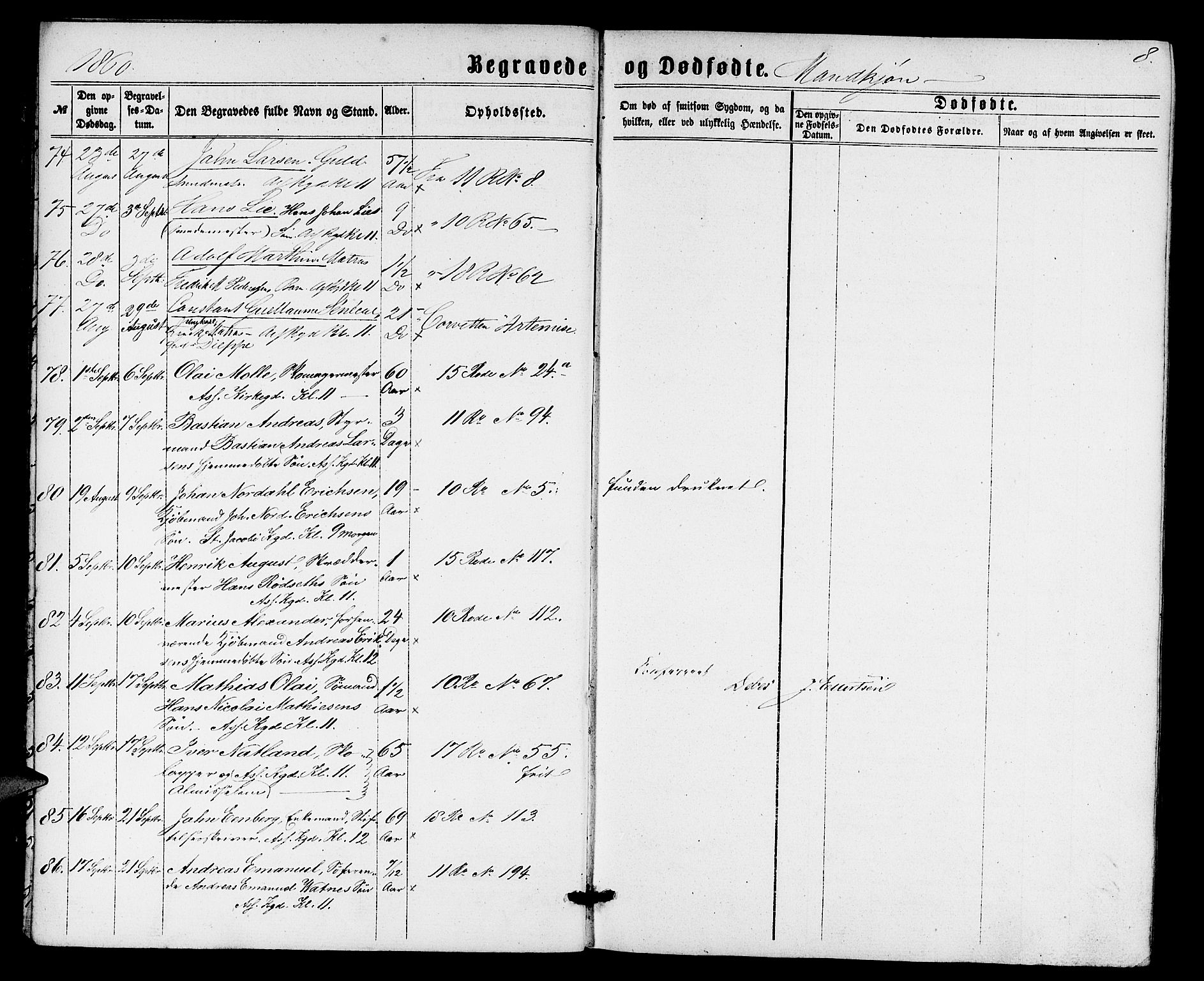 Domkirken sokneprestembete, AV/SAB-A-74801/H/Hab/L0039: Parish register (copy) no. E 3, 1860-1868, p. 8