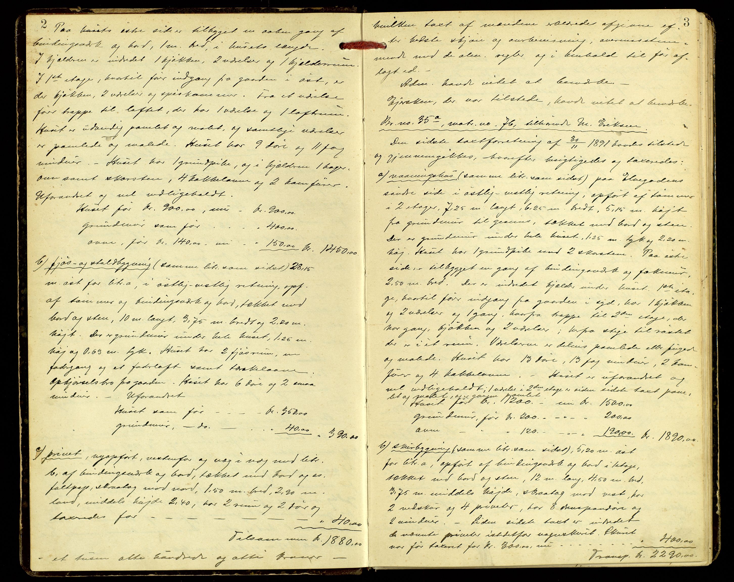 Norges Brannkasse, Lillehammer, AV/SAH-NBRANL-042/F/L0002: Branntakstprotokoll, 1902-1906, p. 2-3