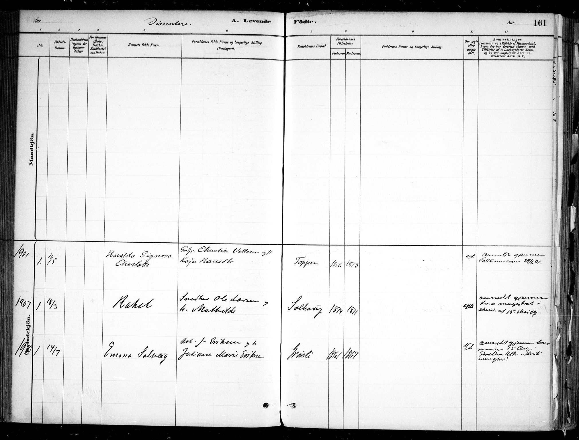 Nesodden prestekontor Kirkebøker, SAO/A-10013/F/Fa/L0009: Parish register (official) no. I 9, 1880-1915, p. 161