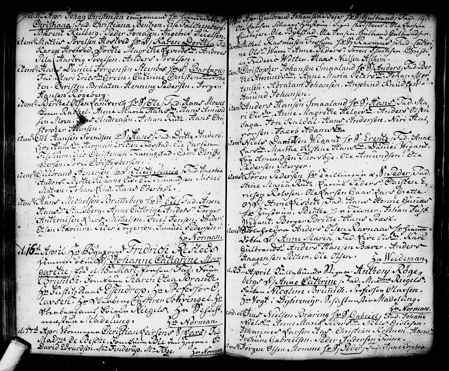 Kongsberg kirkebøker, SAKO/A-22/F/Fa/L0006: Parish register (official) no. I 6, 1783-1797, p. 197