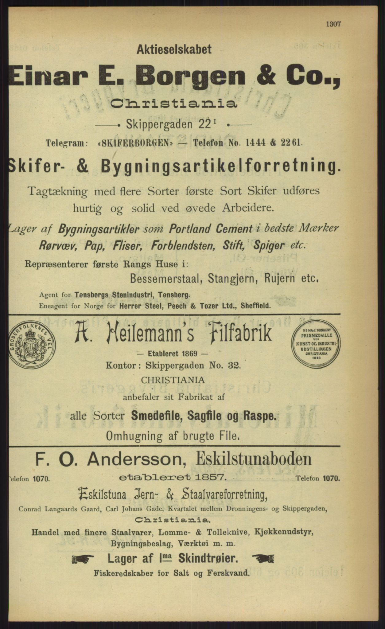 Kristiania/Oslo adressebok, PUBL/-, 1903, p. 1307